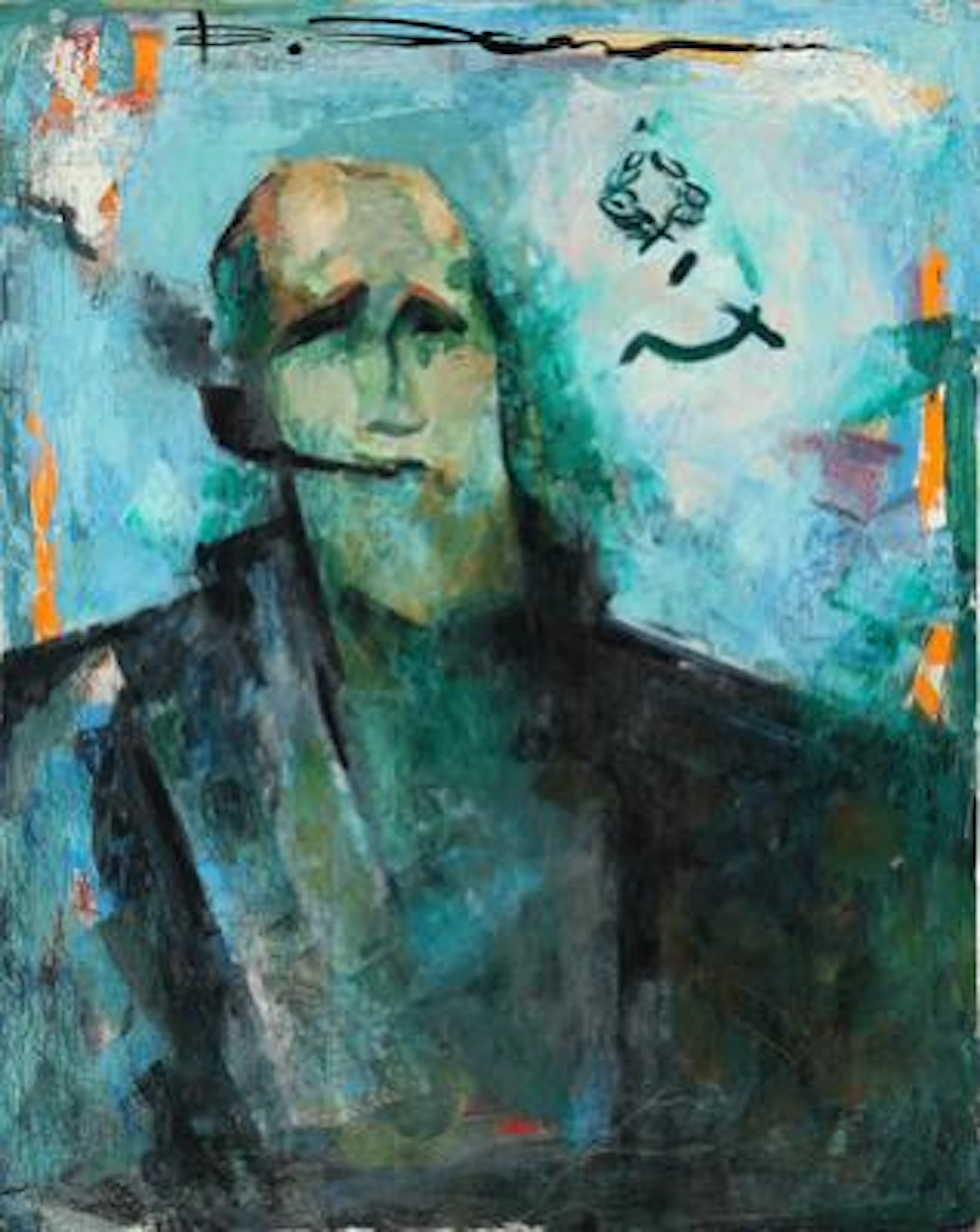 Valentin Khrushch: Untitled. Signed. Oil on cardboard. Sheet size