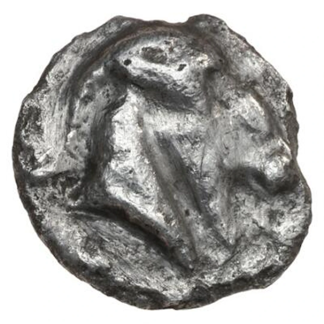 Ancient Greece, Aeolis, Kyme. 350-250 BC. AR Hemiobol (0.42 g). Head