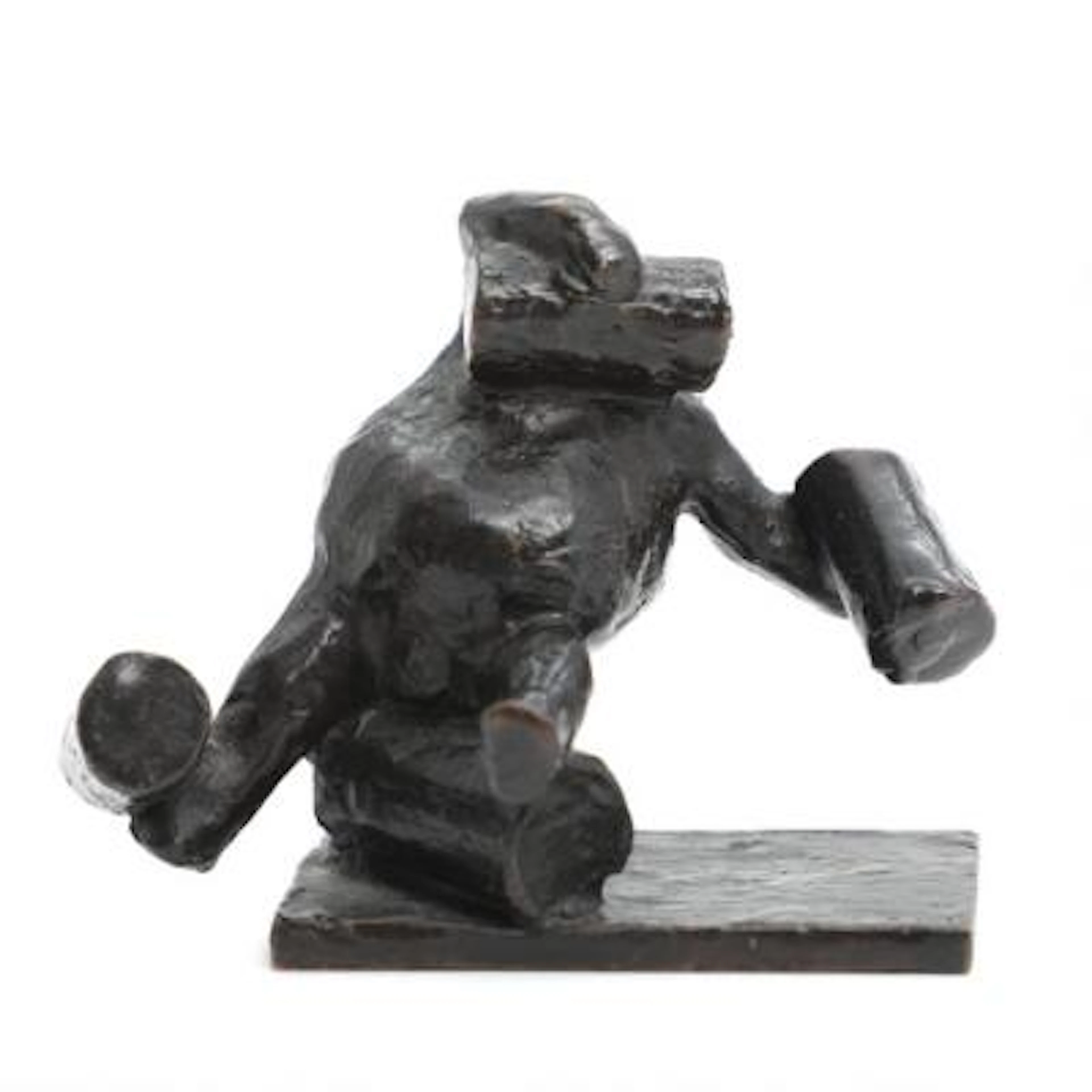 Keld Moseholm: "Mand snubler med hænderne fulde". Signed KMJ 25-35.