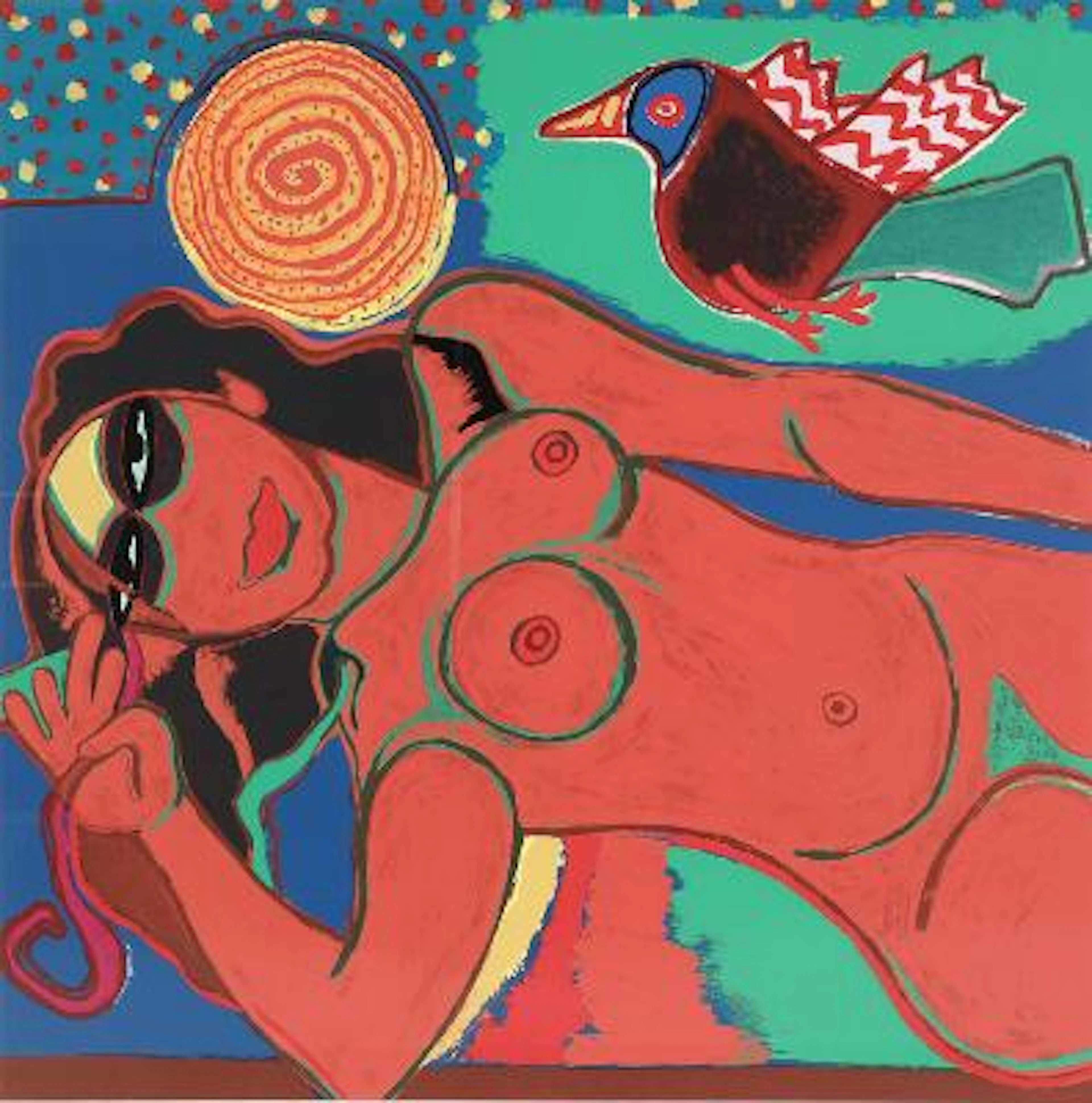 Corneille: Woman and bird. Signed Corneille 91, 11/150. Silkscreen