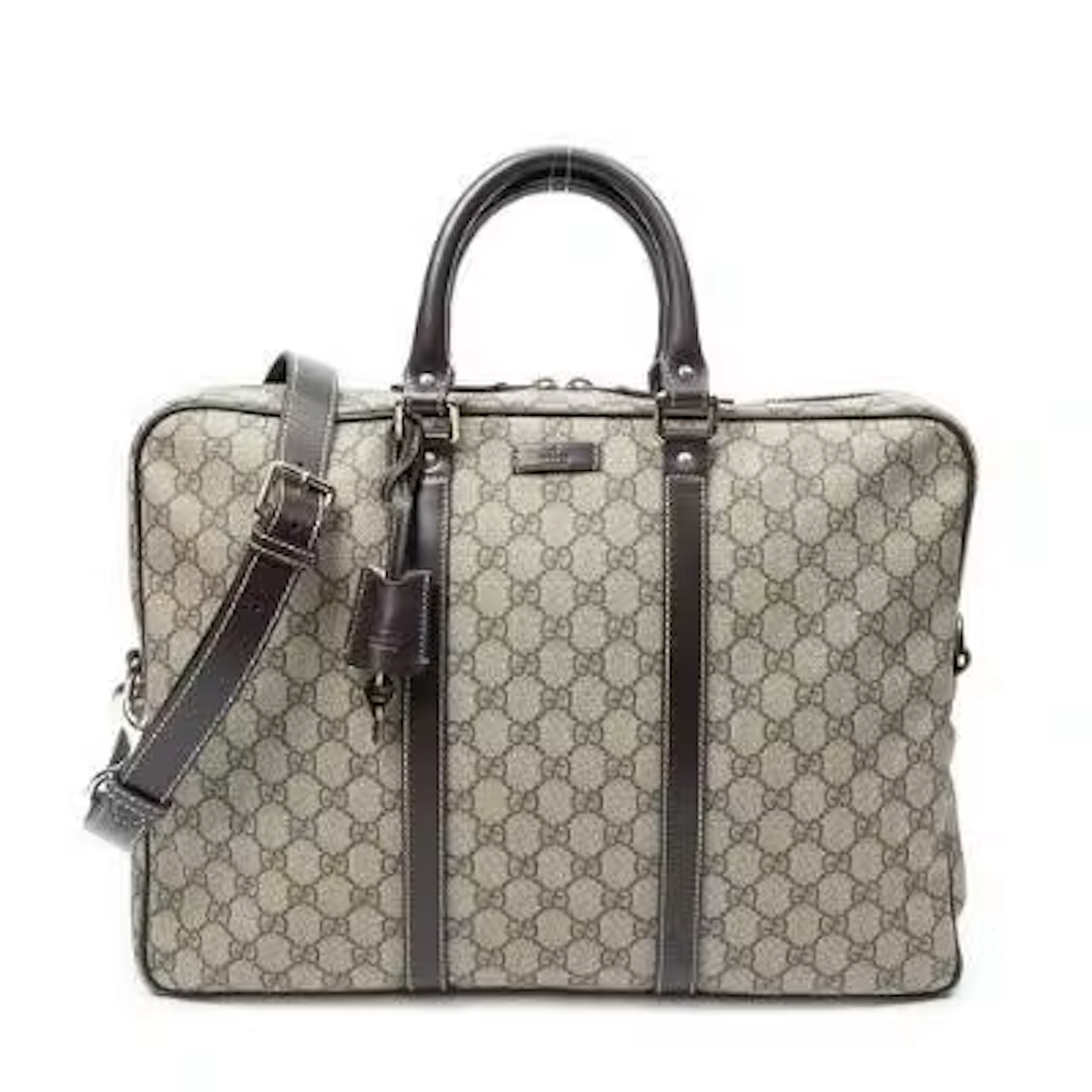 Gucci: A "GG Briefcase" in beige/brown monogram coated canvas with