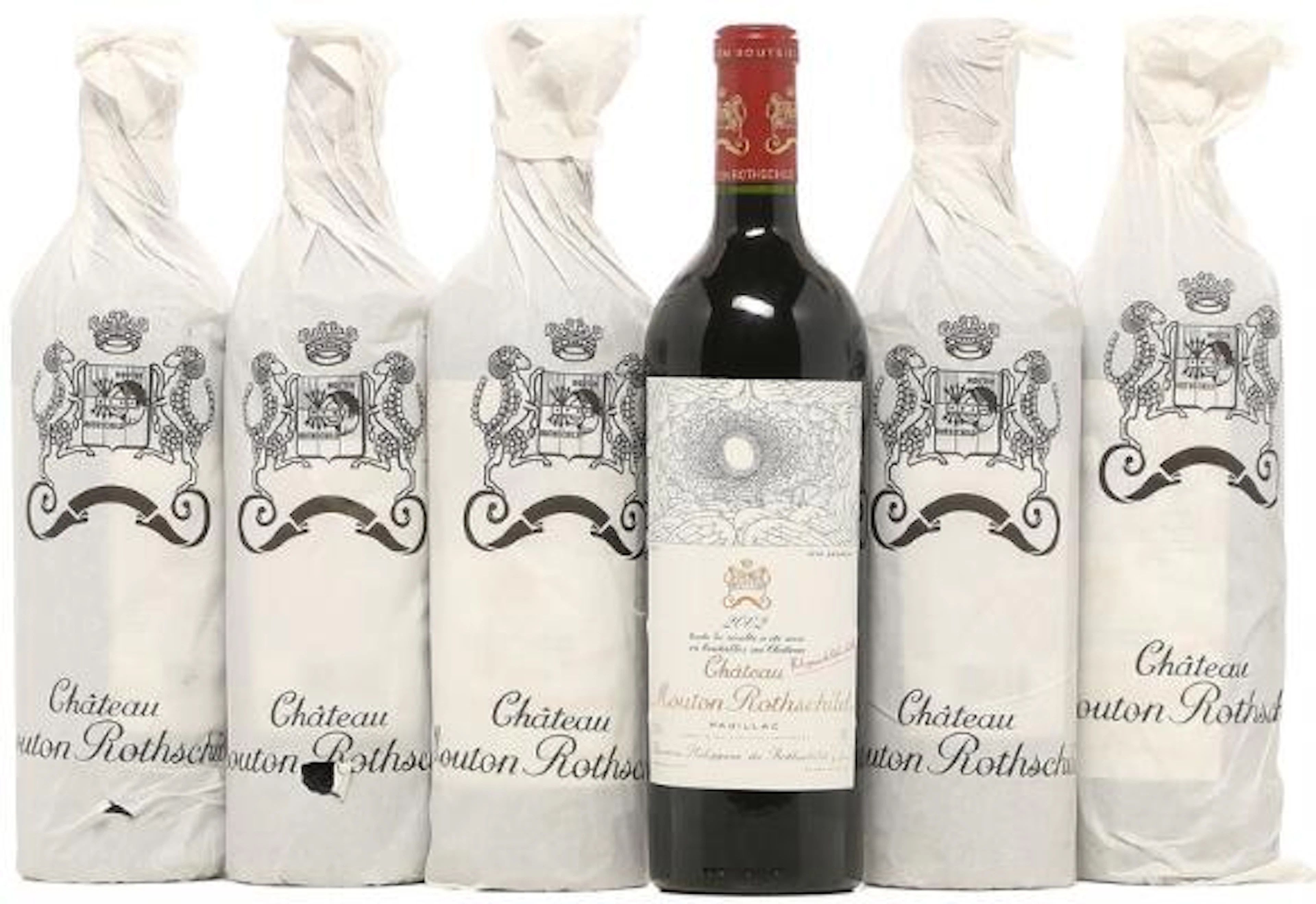 6 bts. Château Mouton Rothschild, Pauillac. 1. Cru Classé 2002 Owc.