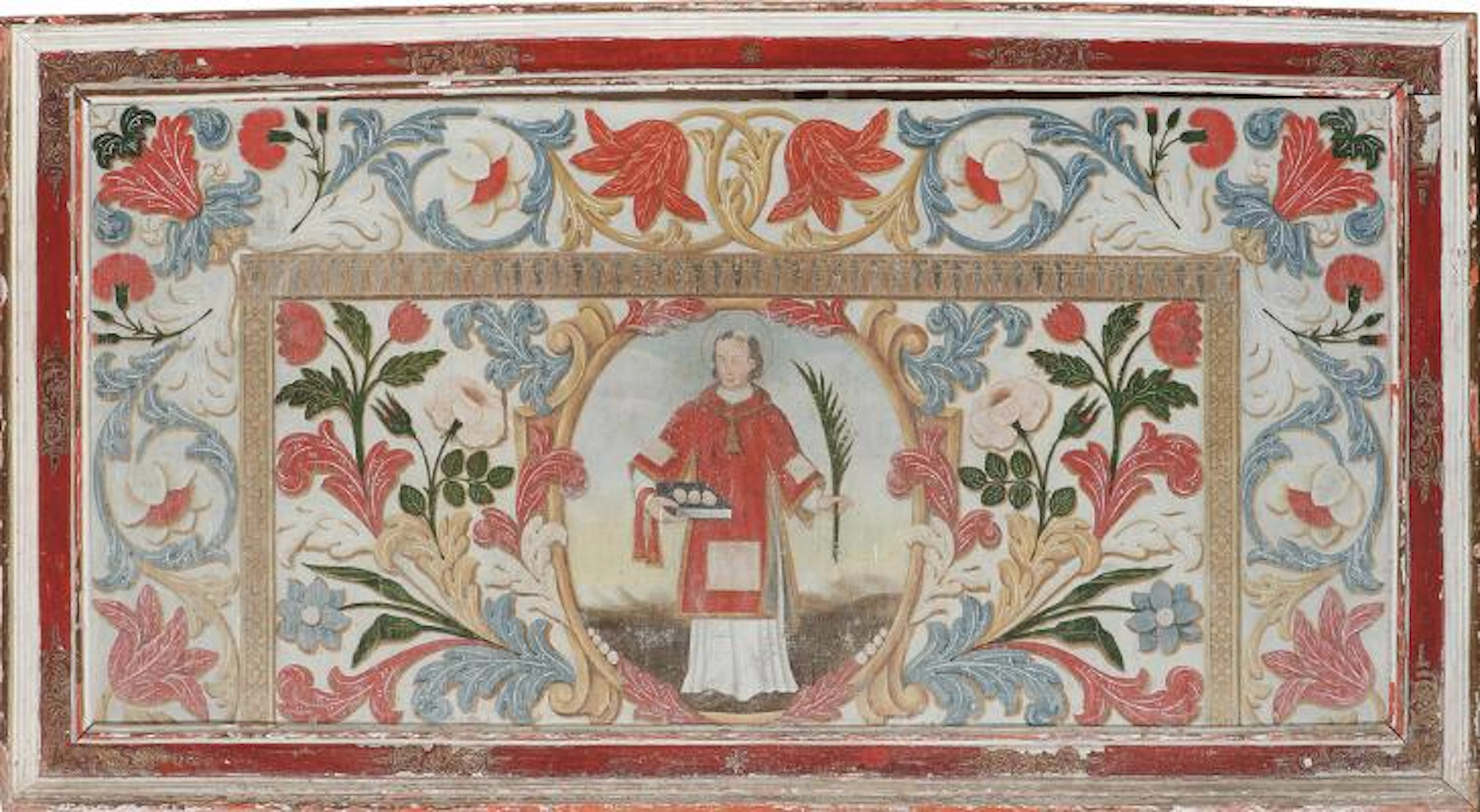 Painter unknown, 19th century: A religious figure with a palm leaf