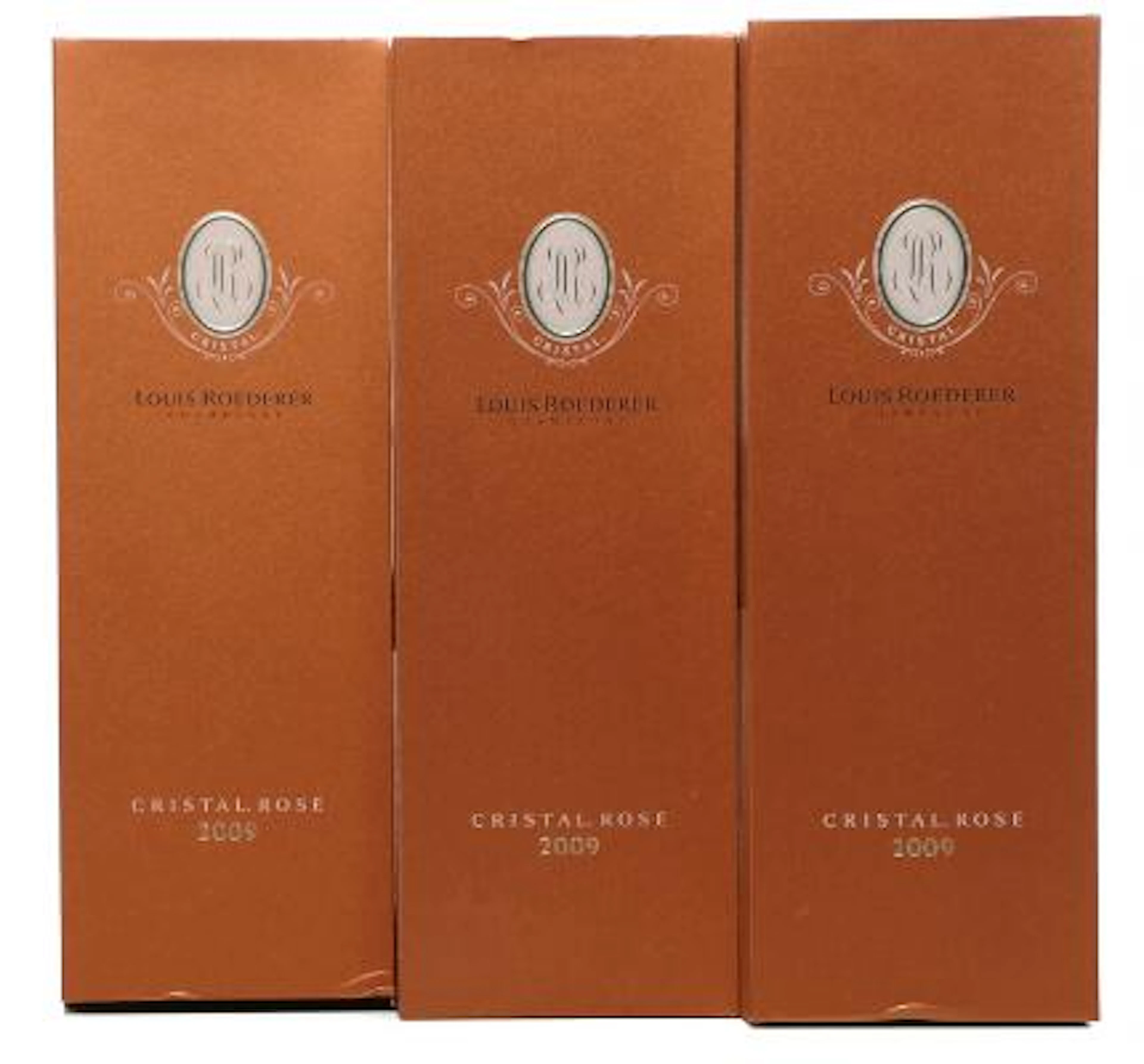3 bts. Champagne "Cristal" Rosé, Louis Roederer 2009 A (hf/in). Oc.