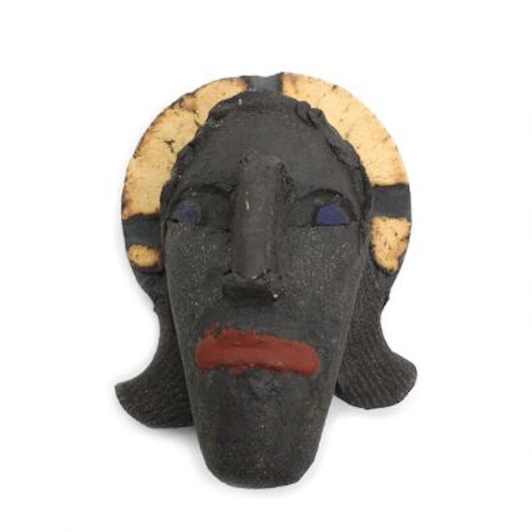 Niels Helledie: Christ. Unsigned. A Wall-mounted relief made of partially