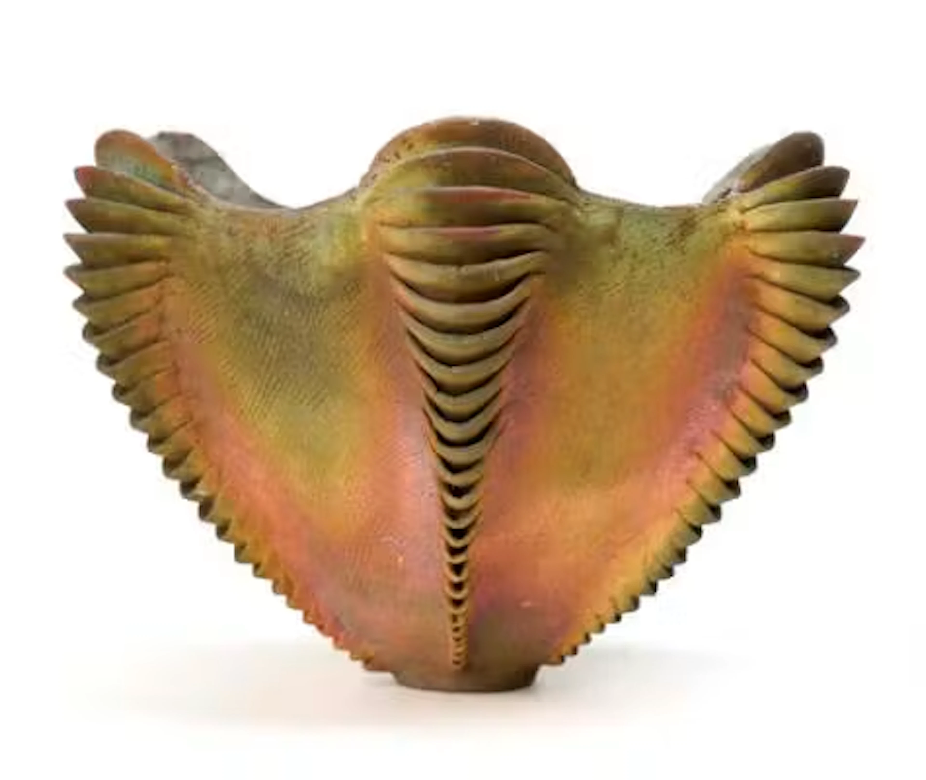 Sandra Davolio: A circular stoneware bowl modelled with lamellae