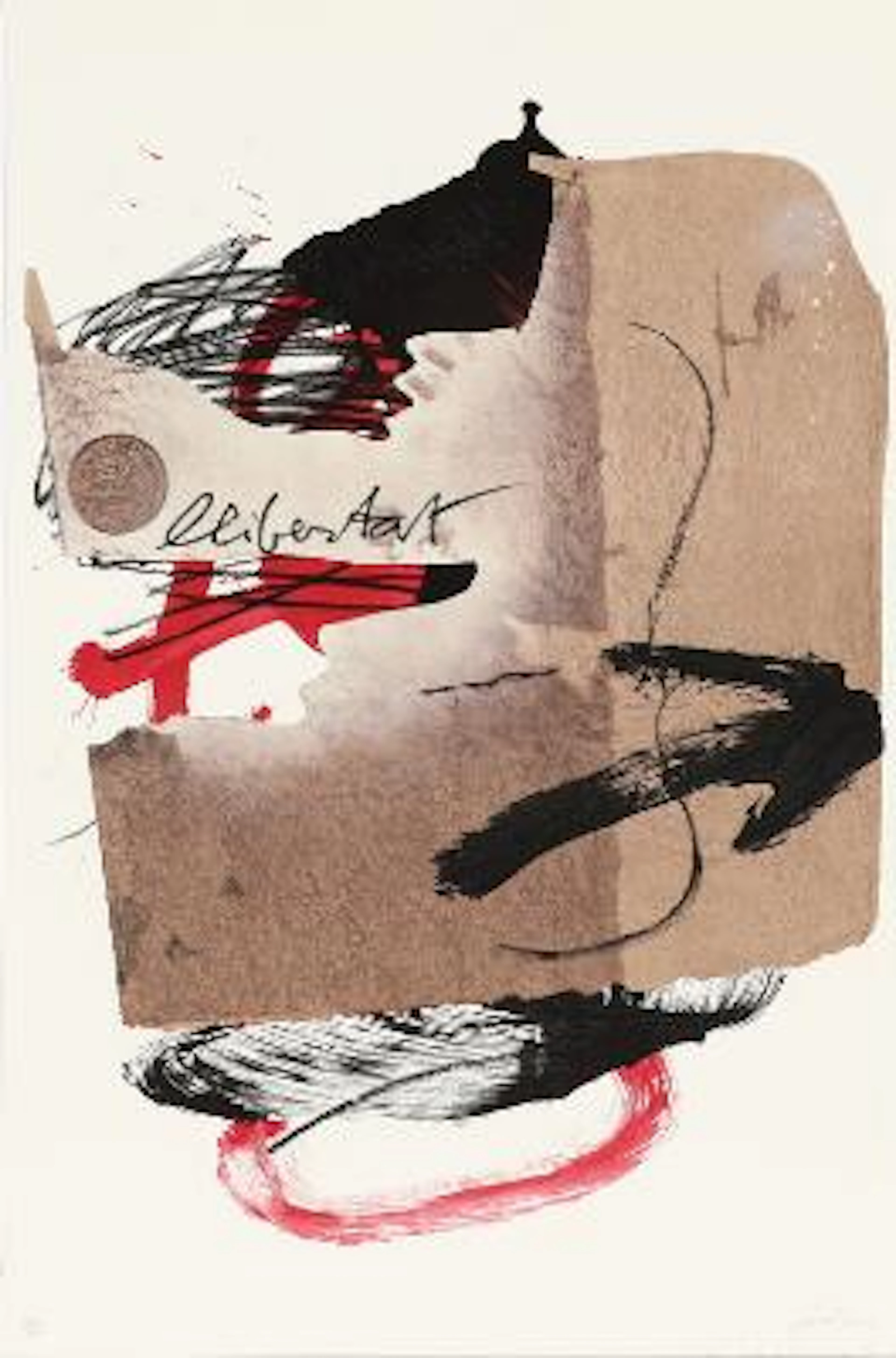 Antoni Tapies: "Arrow", 1988. Signed Tàpies, XC/CCC. Lithograph in