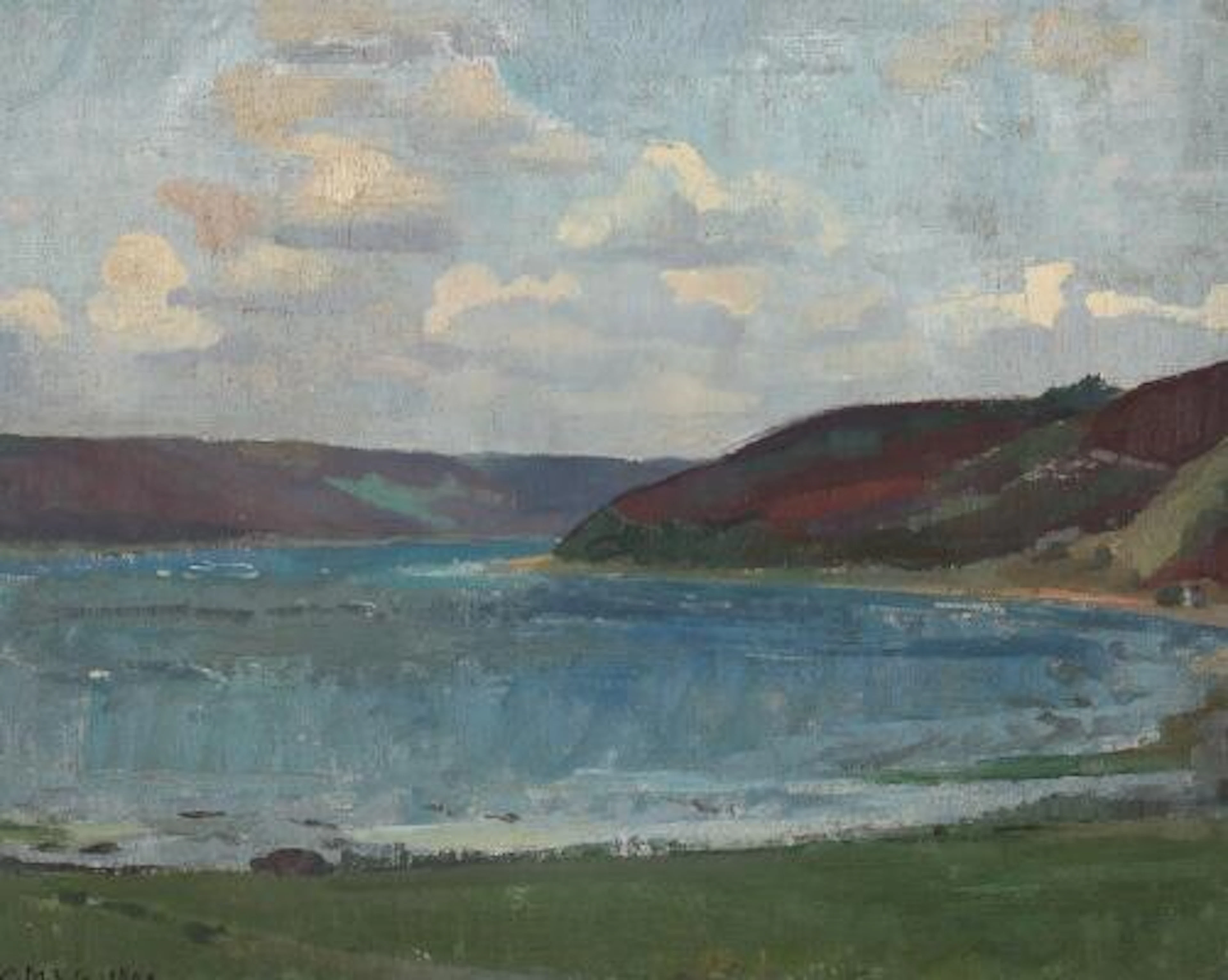 Lili Elbe (b. Einar Wegener): Scenery from Mariager Fjord. Signed