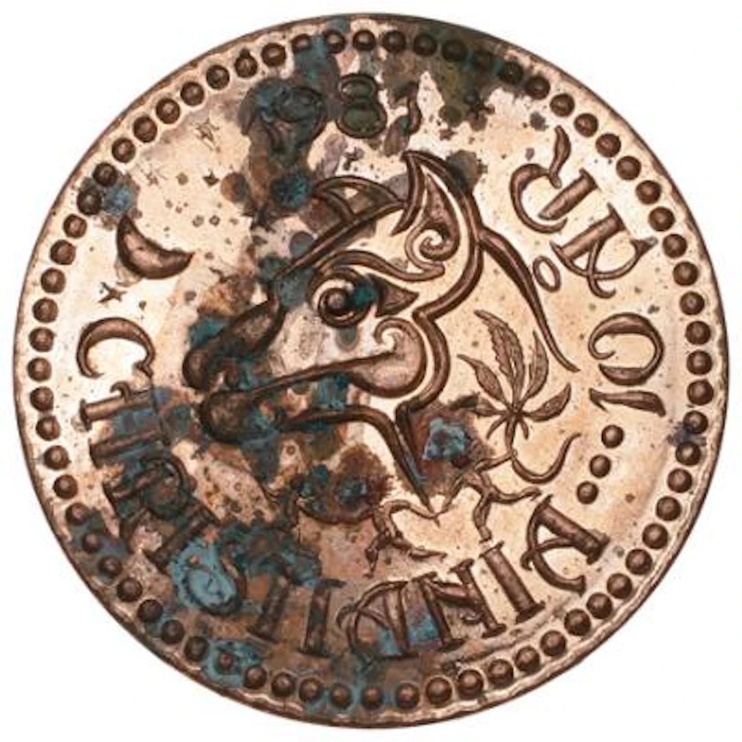 Freetown of Christiania, Christiania 10 years 1981, "pattern" in copper