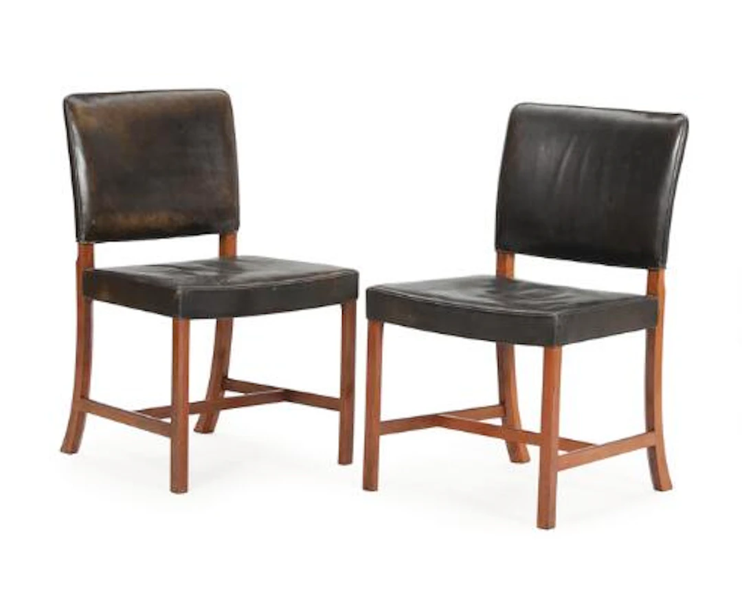 Ole Wanscher: A pair of Brazilian rosewood chairs upholstered in seat