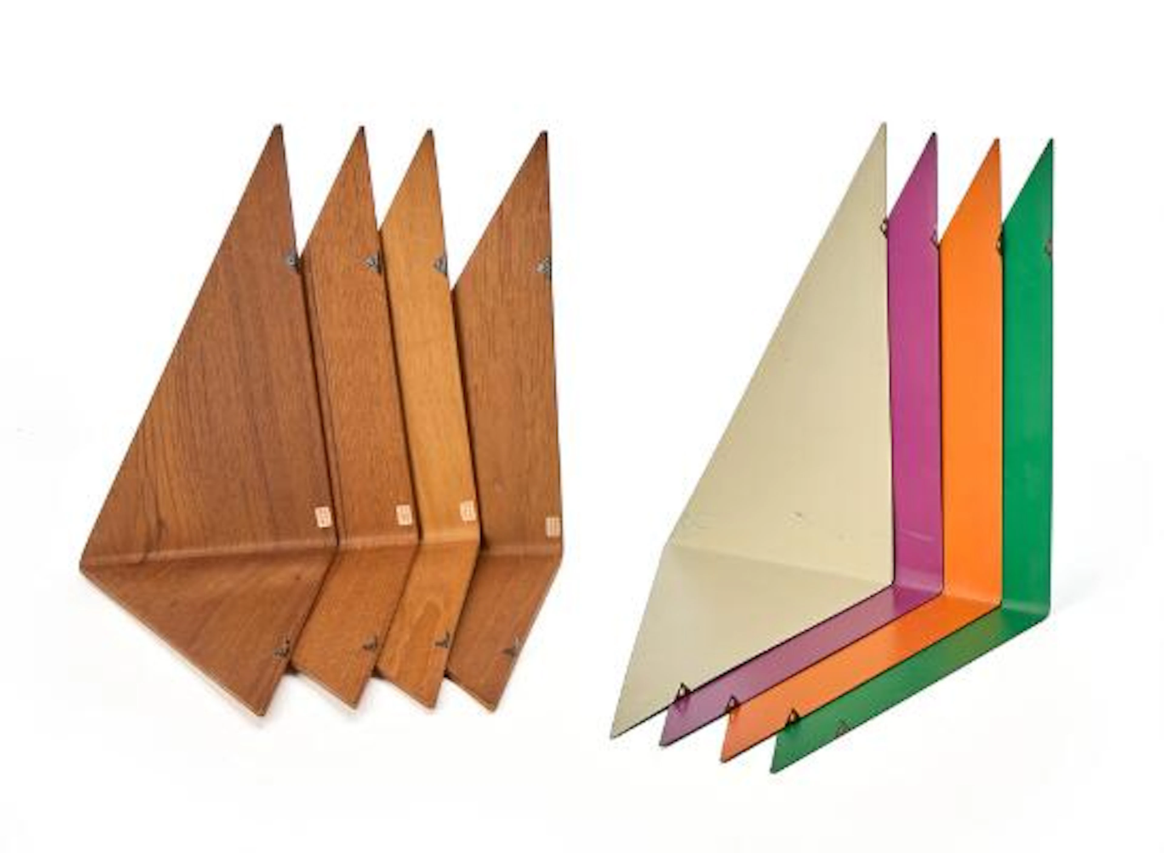 Poul Cadovius: “Butterfly”. A collection of eight wall shelves. Resp.