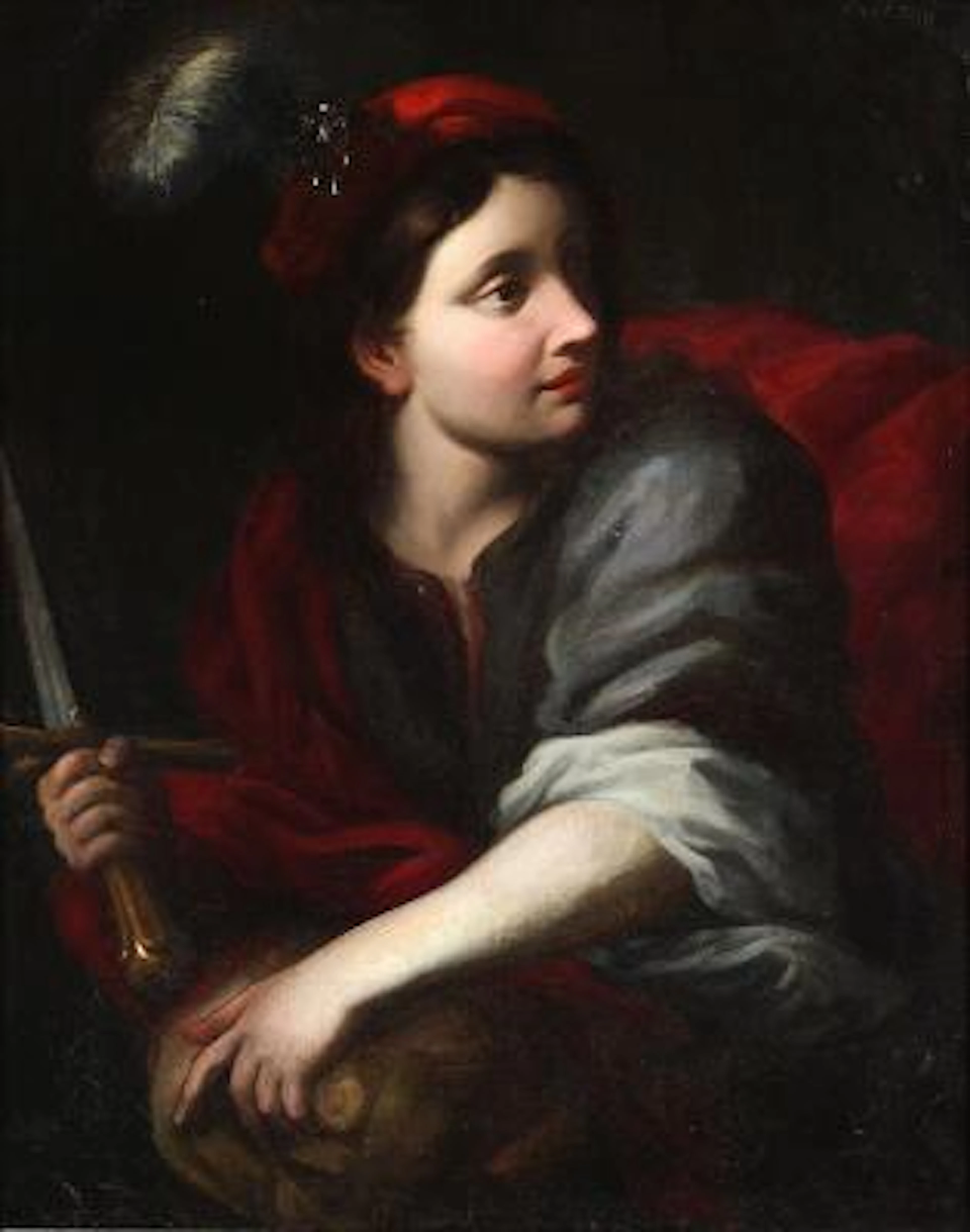 Italian school, 17th–18th century.: A saint with a sword. Unsigned.