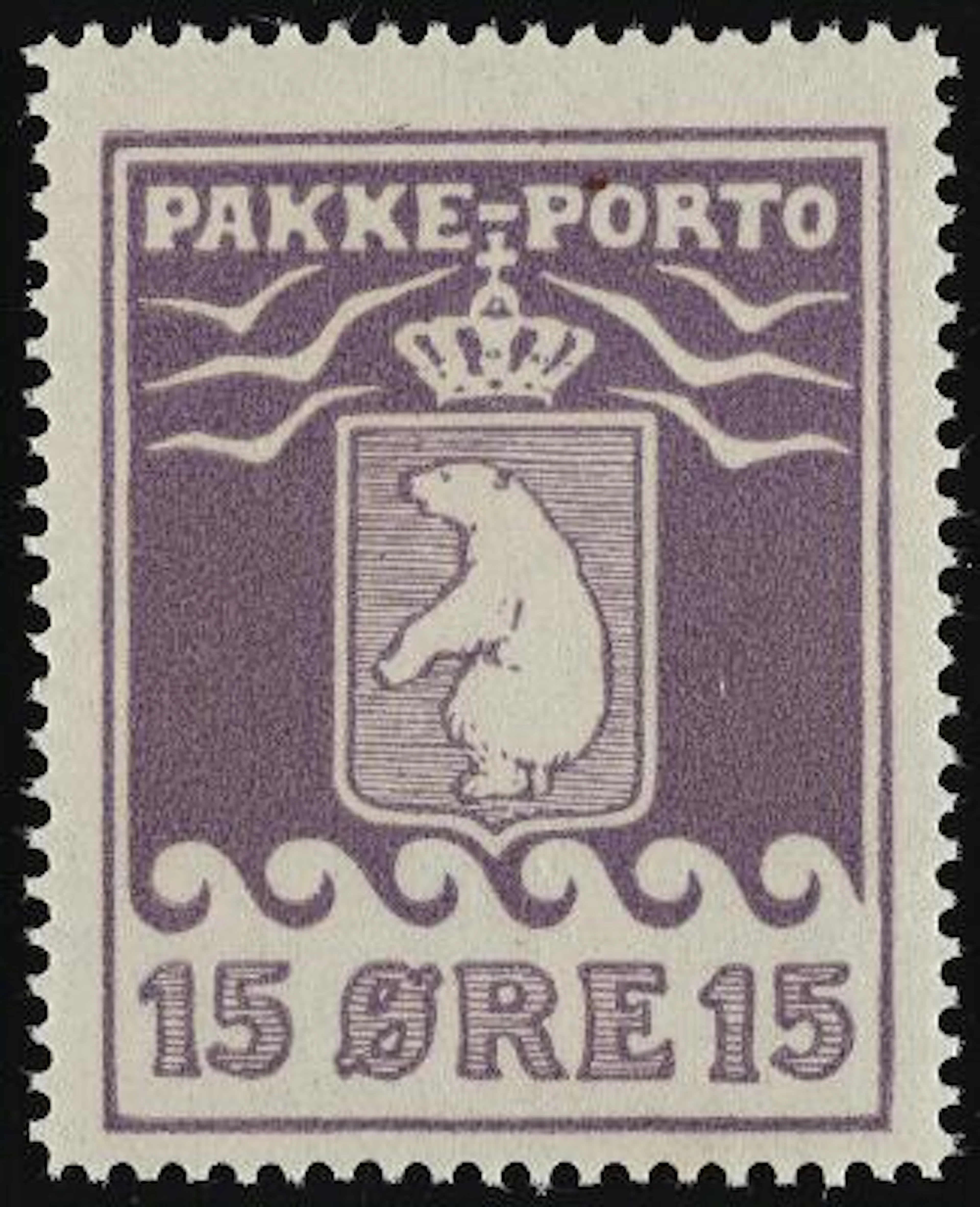 Greenland. 1915. Thiele. 15 Øre, violet. Beautiful never hinged stamp