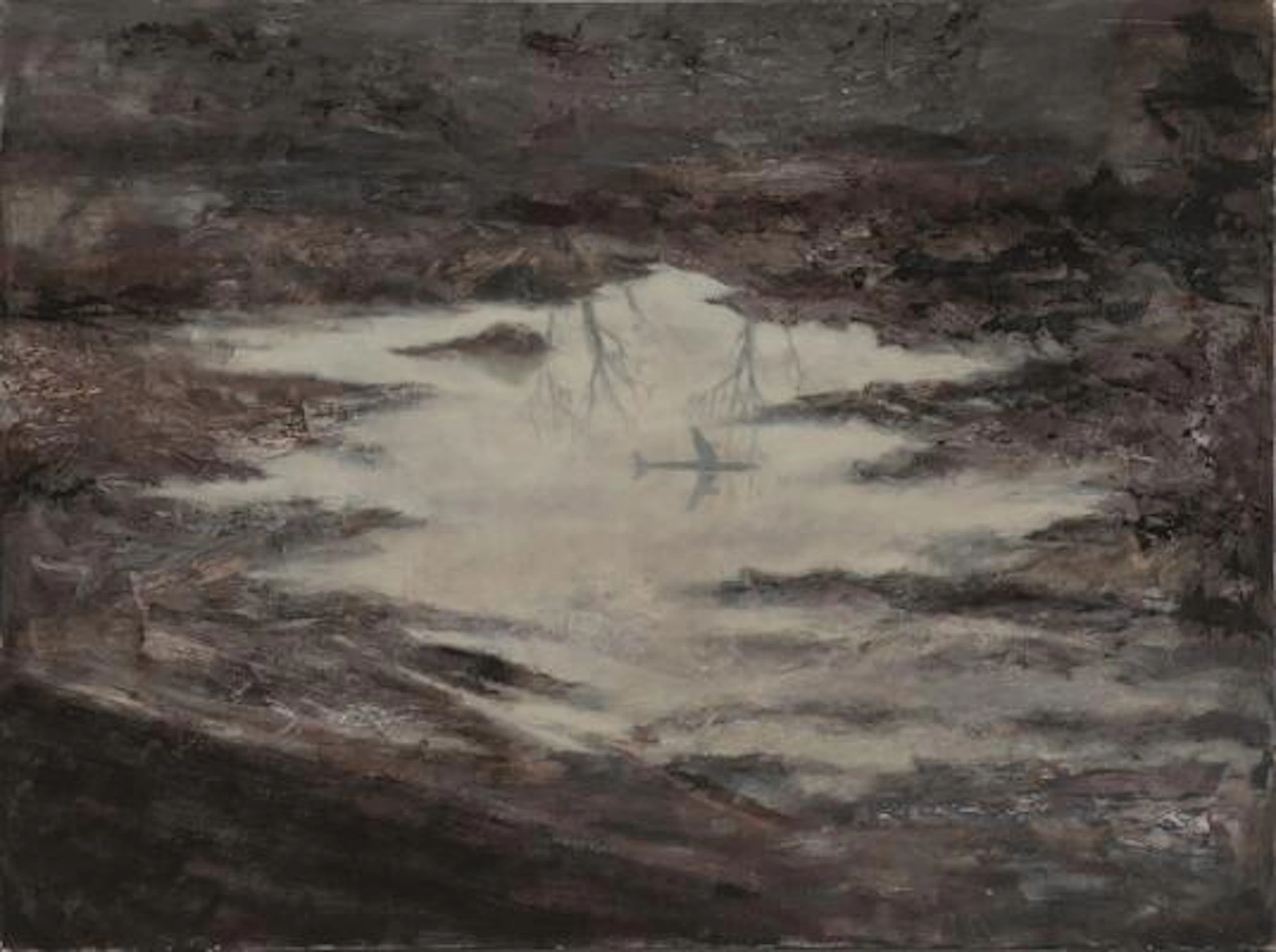 Dragos Badita: "Airplane", 2009. Signed on the reverse. Oil on canvas.