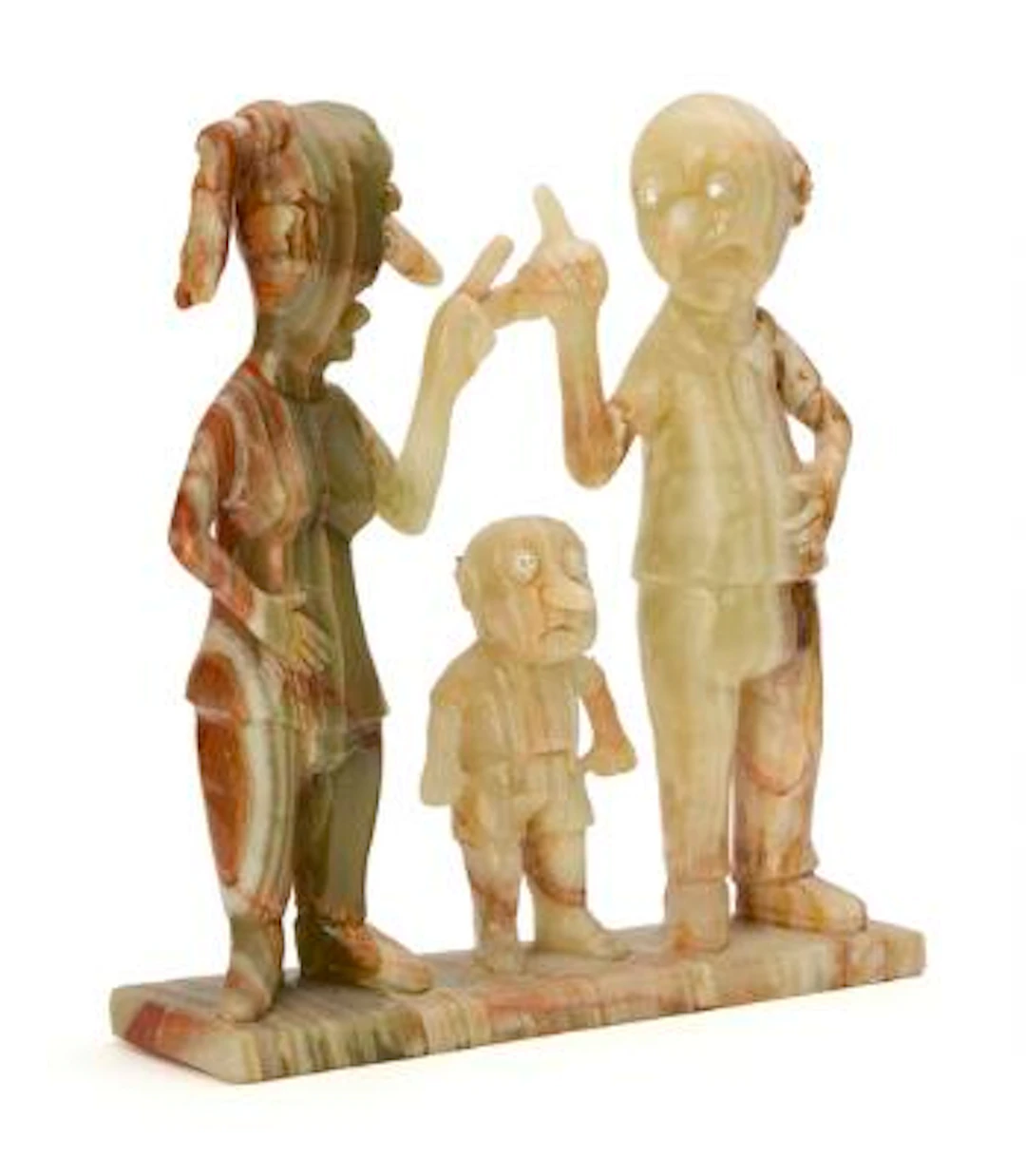 Jes Brinch: Parenthood. Signed Jes Brinch 2010. Lacquered onyx and