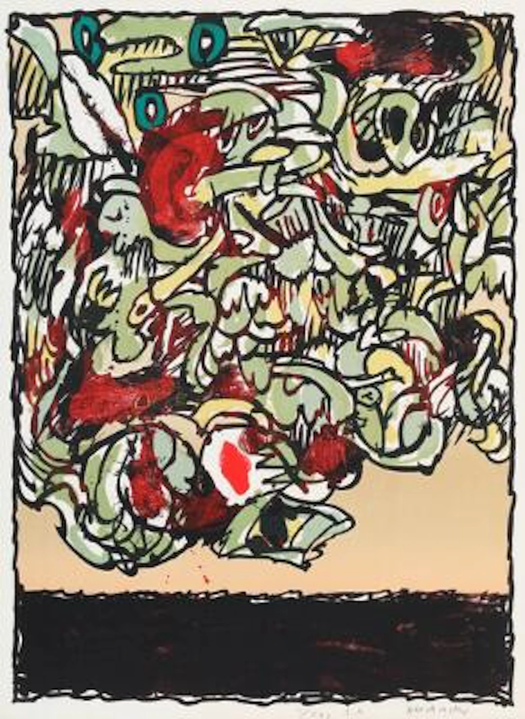 Pierre Alechinsky: Untitled. Signed Alechinsky II/XXV, e.a. Lithograph