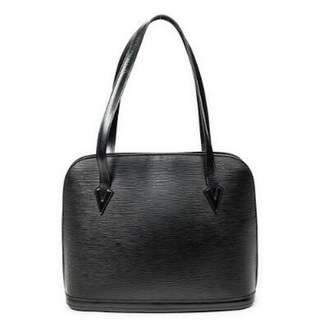 Louis Vuitton: A "Lussac" bag of black Epi-Leather with gold-tone