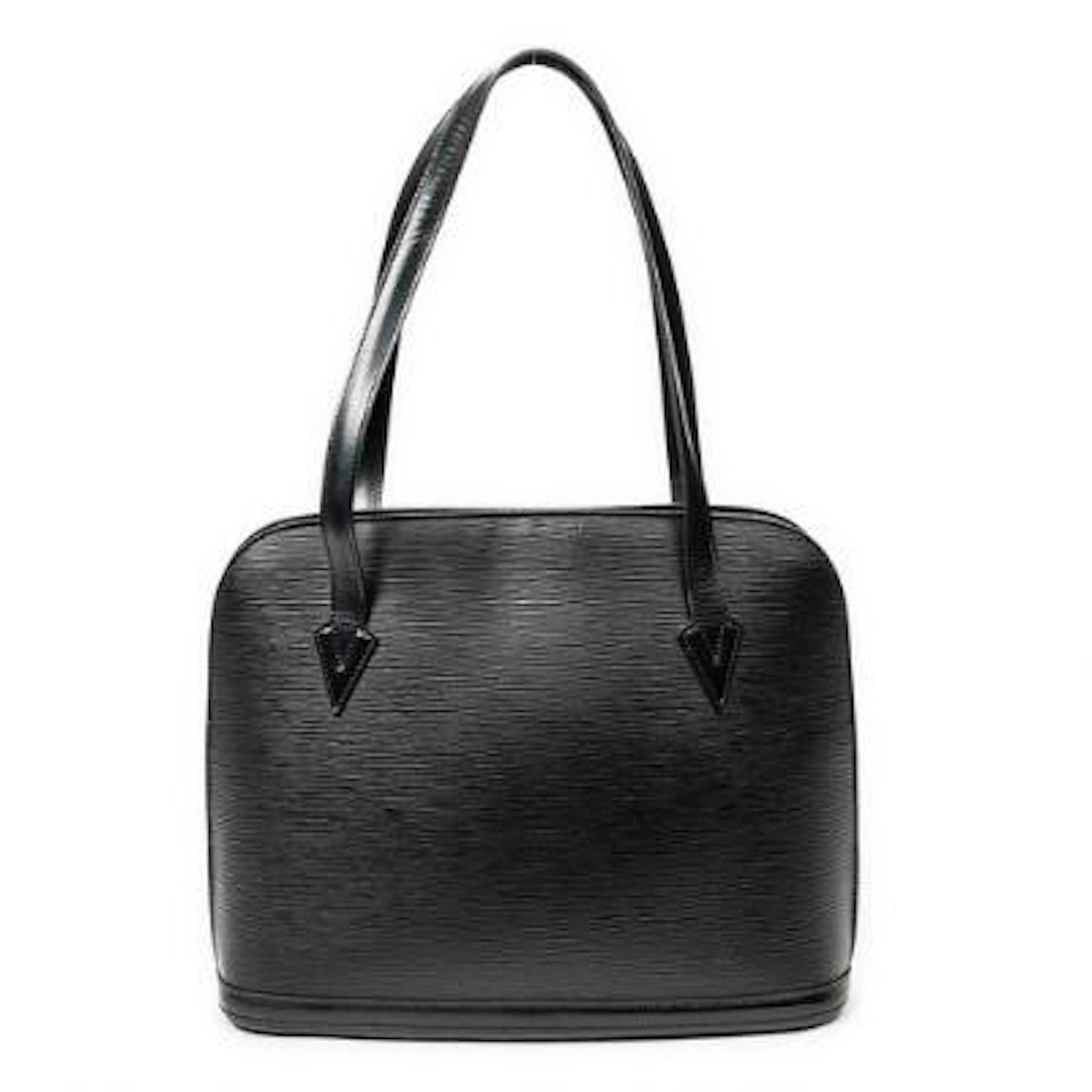Louis Vuitton: A "Lussac" bag of black Epi-Leather with gold-tone