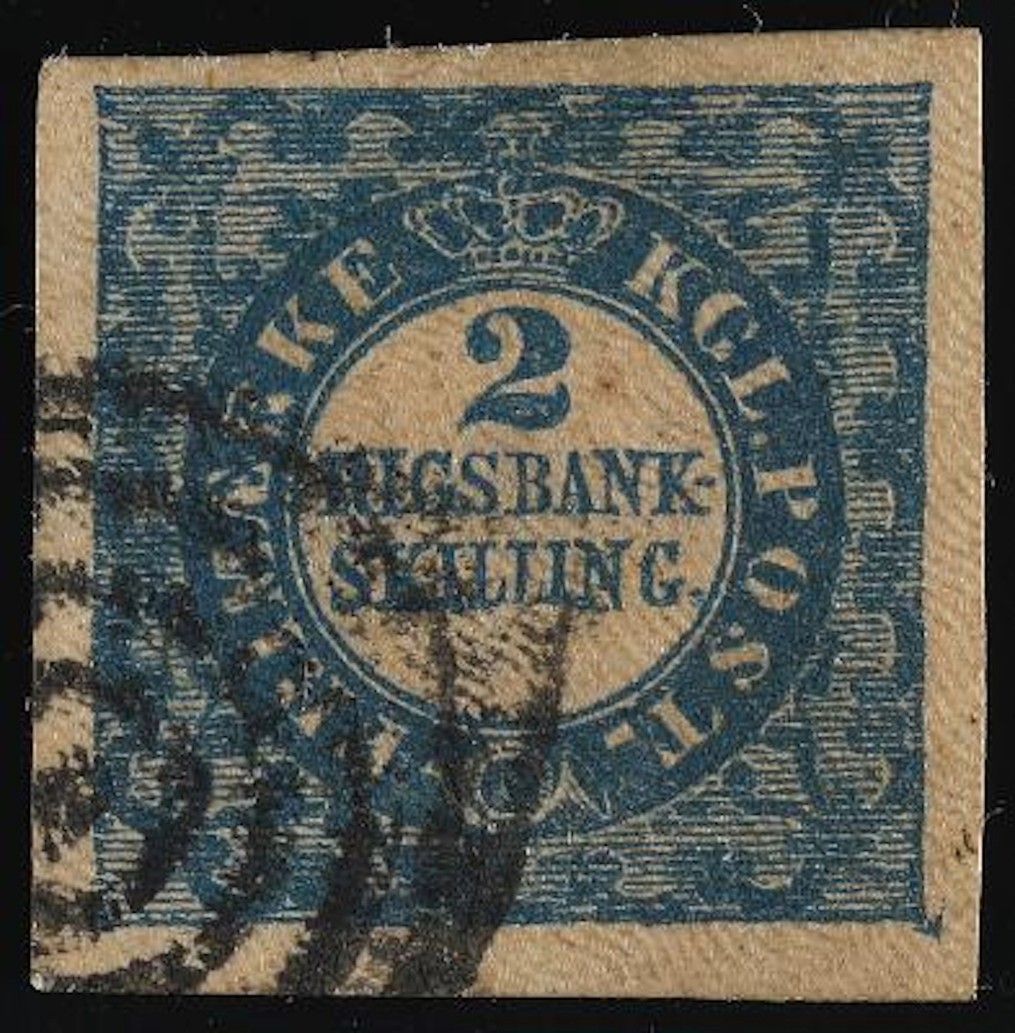 1851. 2 RBS, blue. Ferslew. Plate I, pos. 27. Type 5. Very beautiful