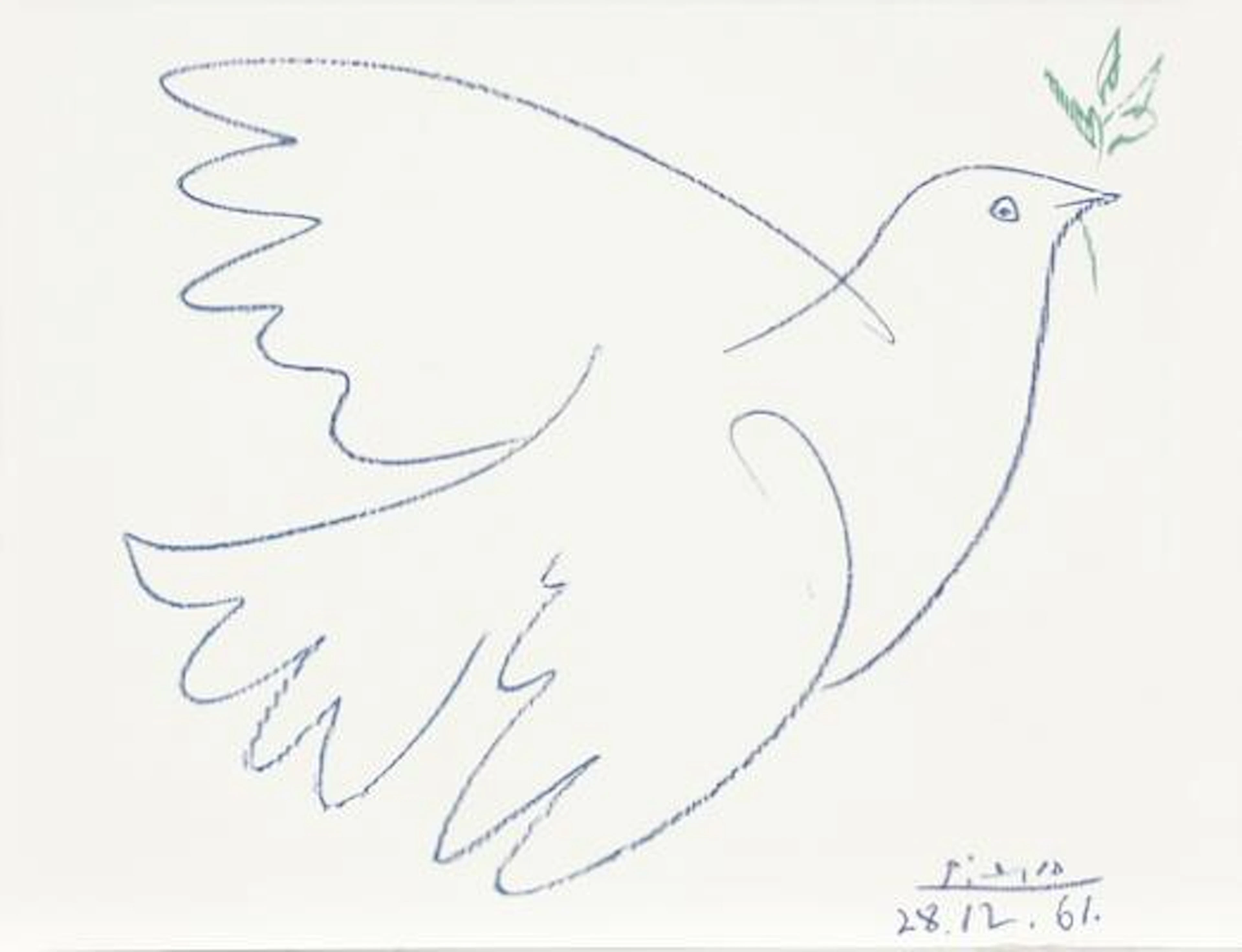 Pablo Picasso, after: “Colombe bleu”. Signed in the print Picasso