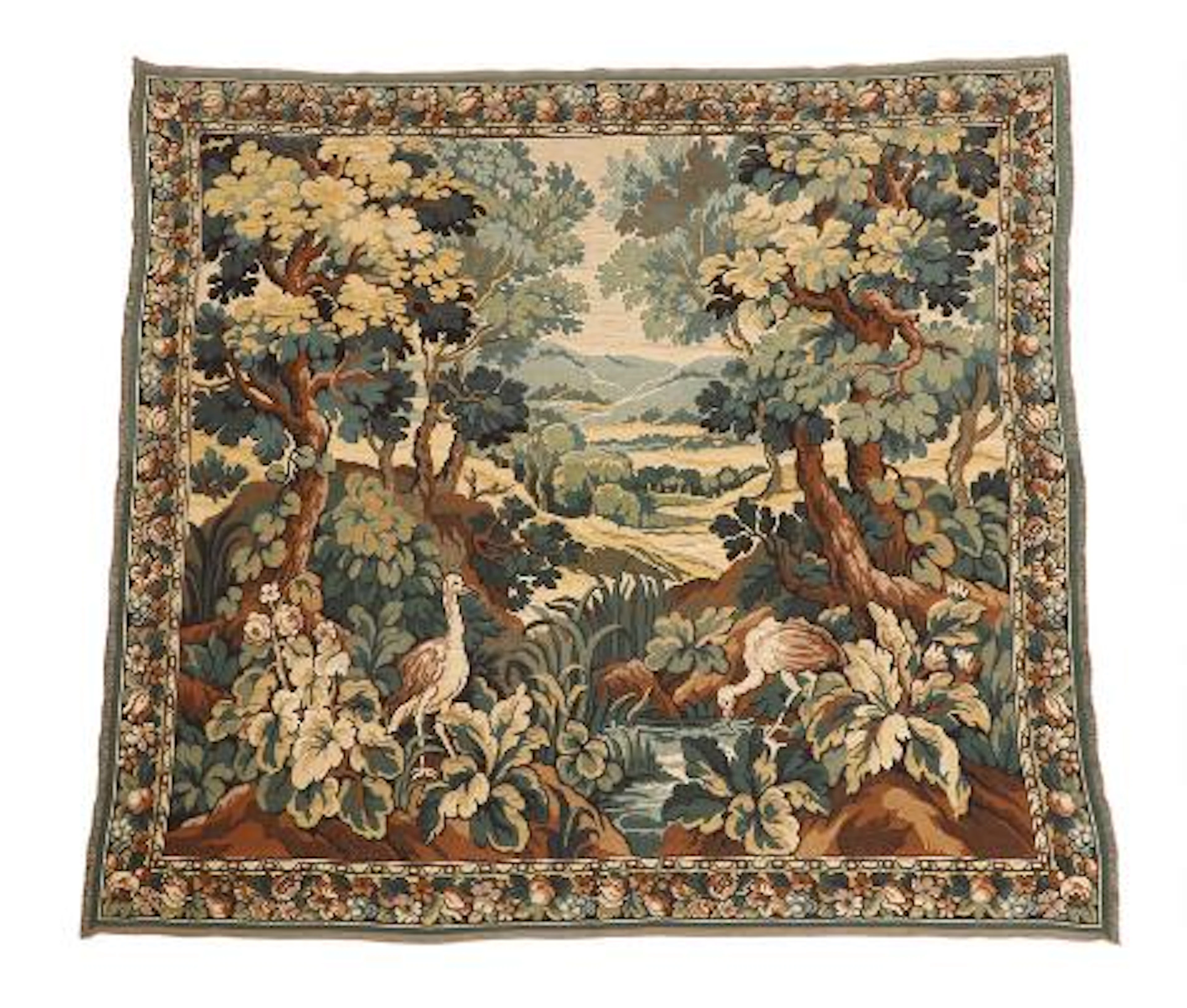 Flemish Oudenaarde verdure tapestry in Gobelin style. 20th century.