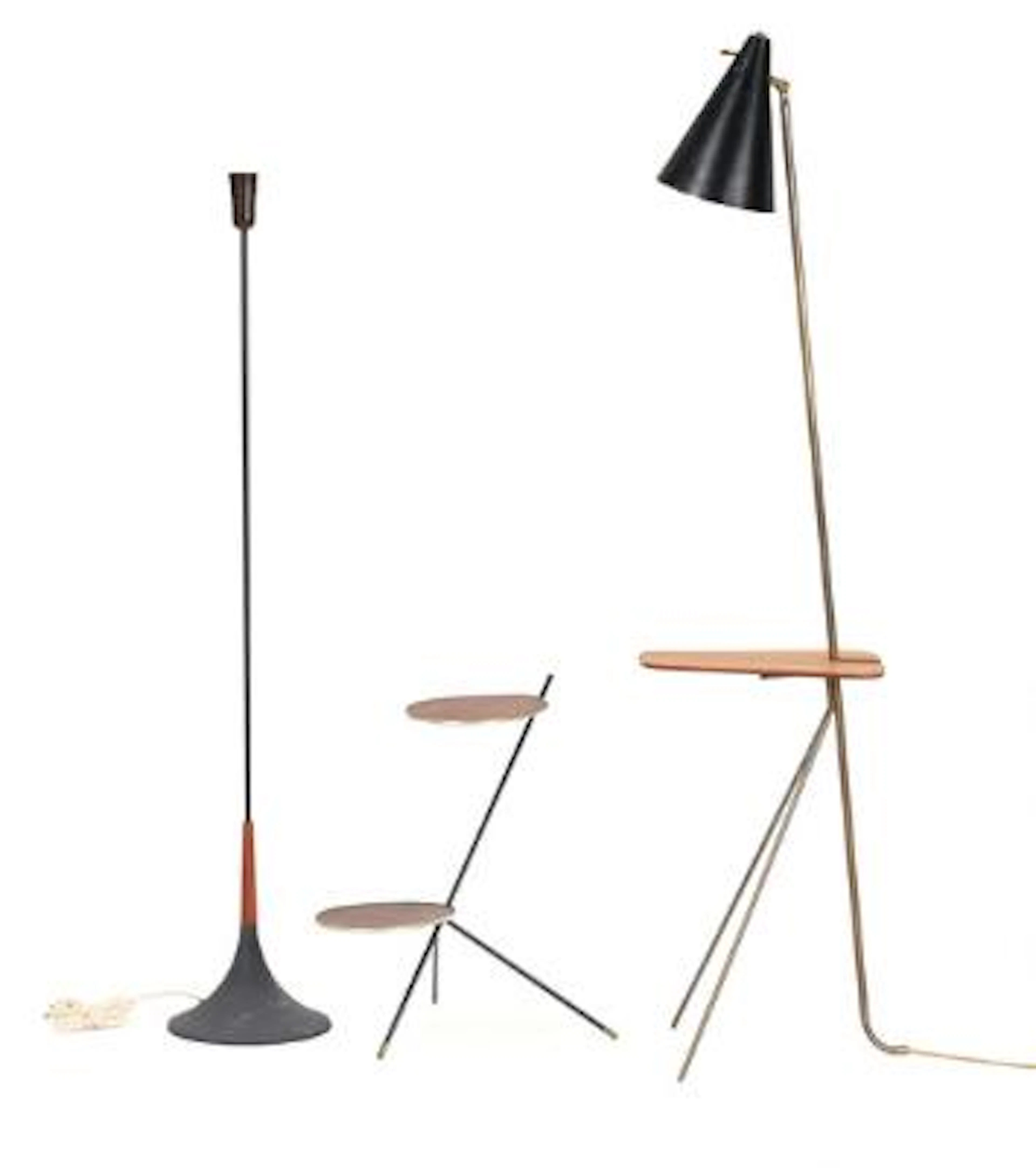 Svend Aage Holm Sørensen a.o.: Two floor lamps and a plant table of