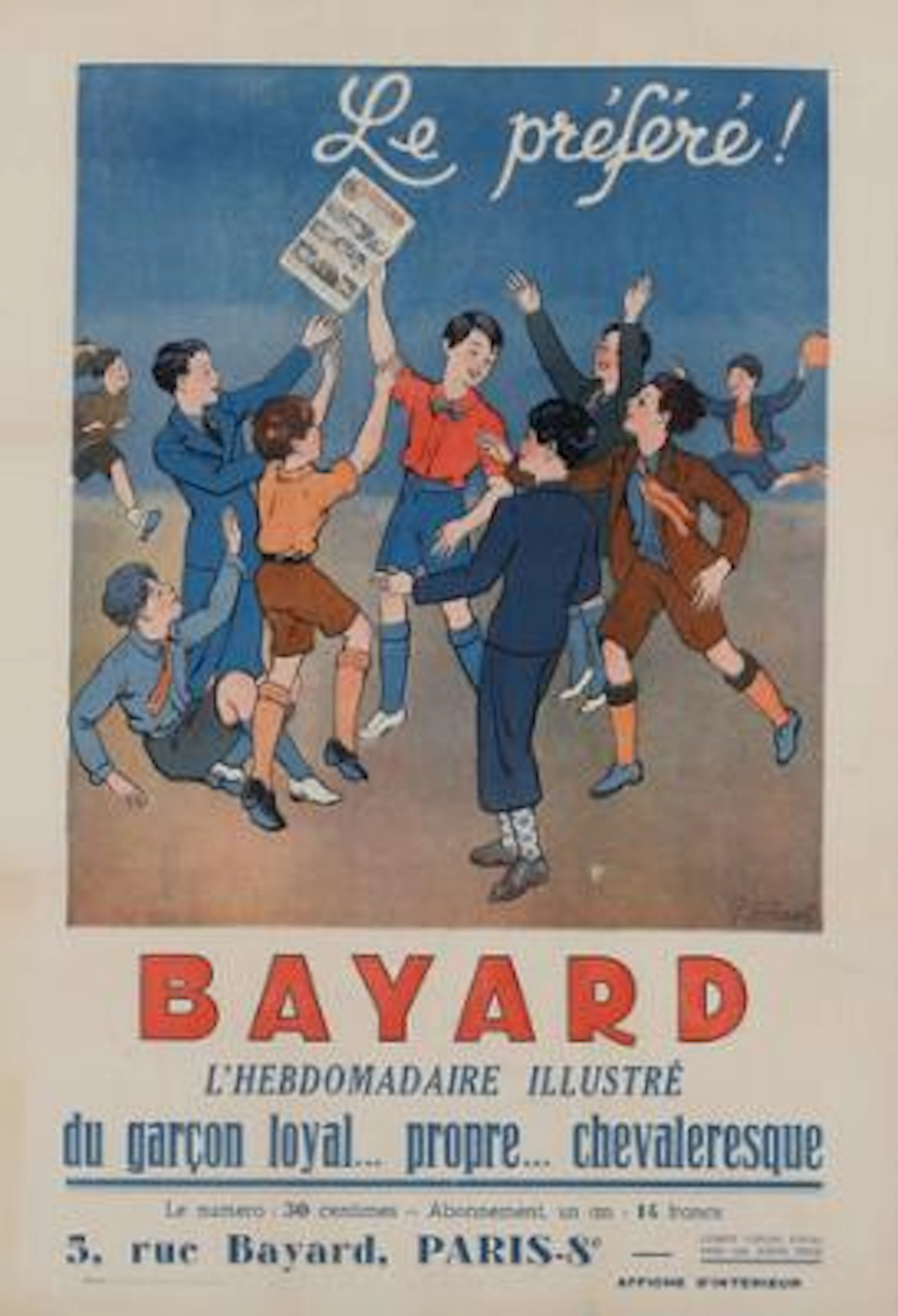 G. Hébraud: "Le préféré", 1930s. Signed in print G. Hébraud. Lithographic