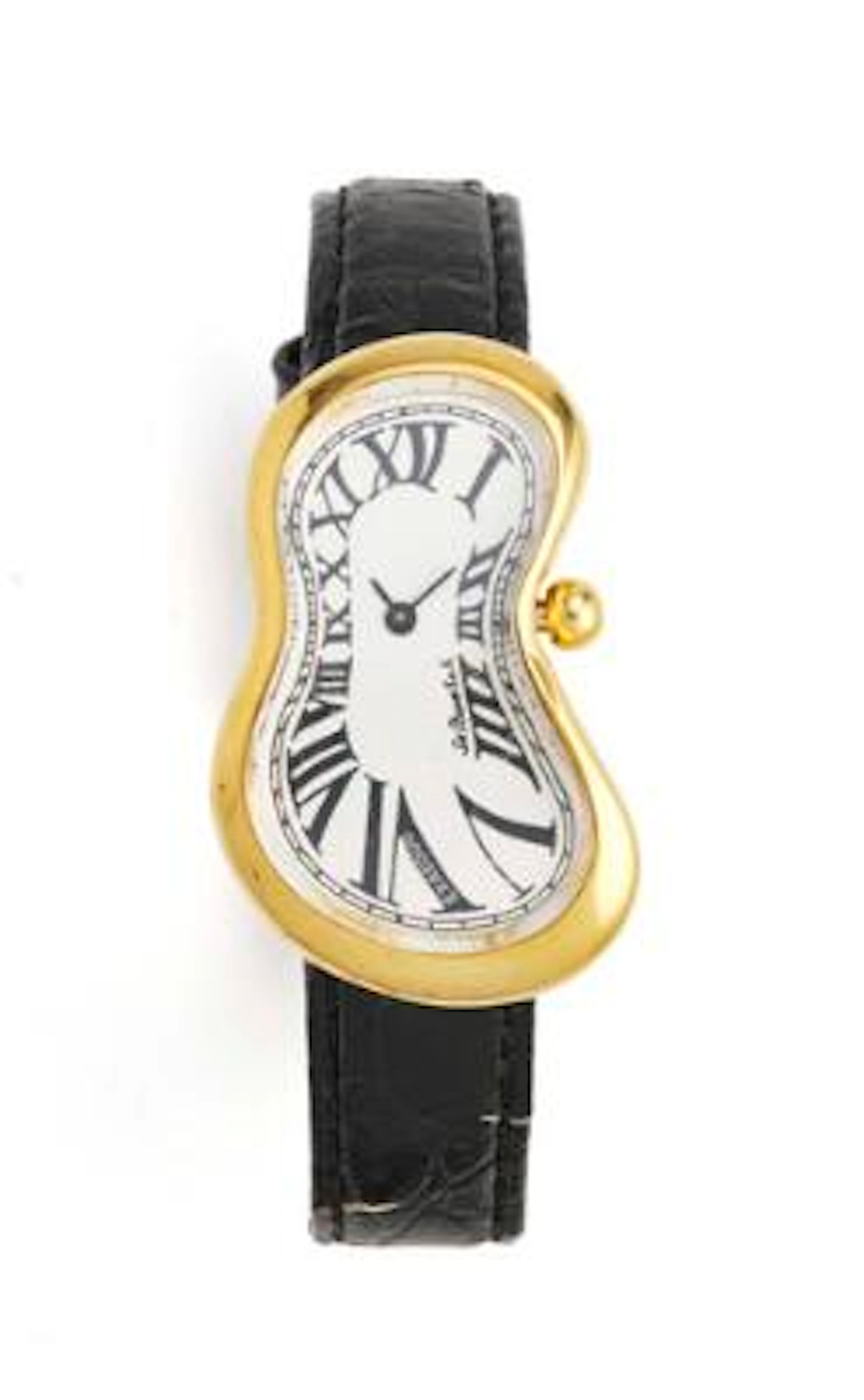 Softwatch: "Salvador Dali" of gilt steel, 1st edition. Quartz movement