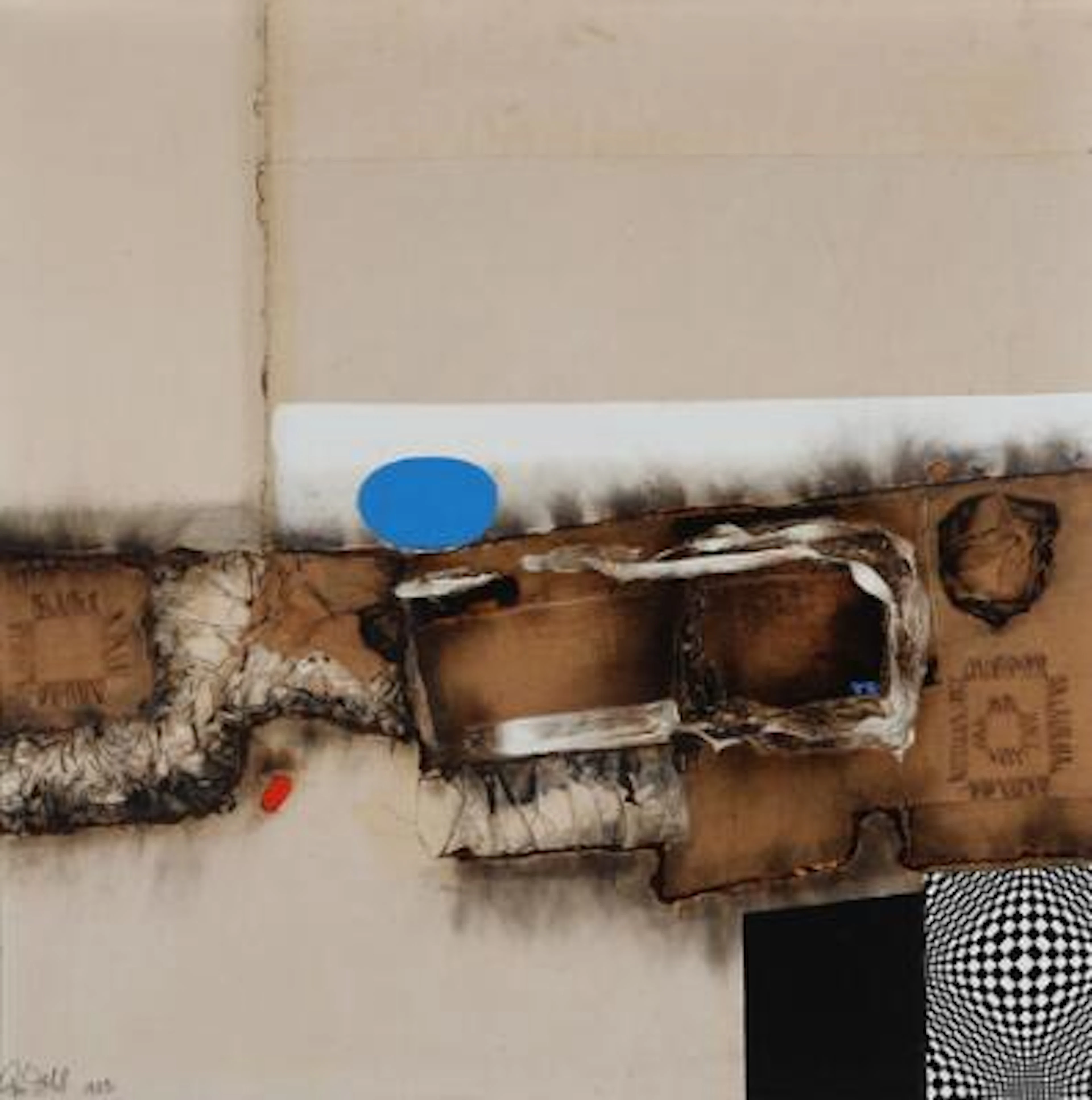 Peter Dahl: Untitled. Signed Per Dahl, 1982. Mixed media on board.