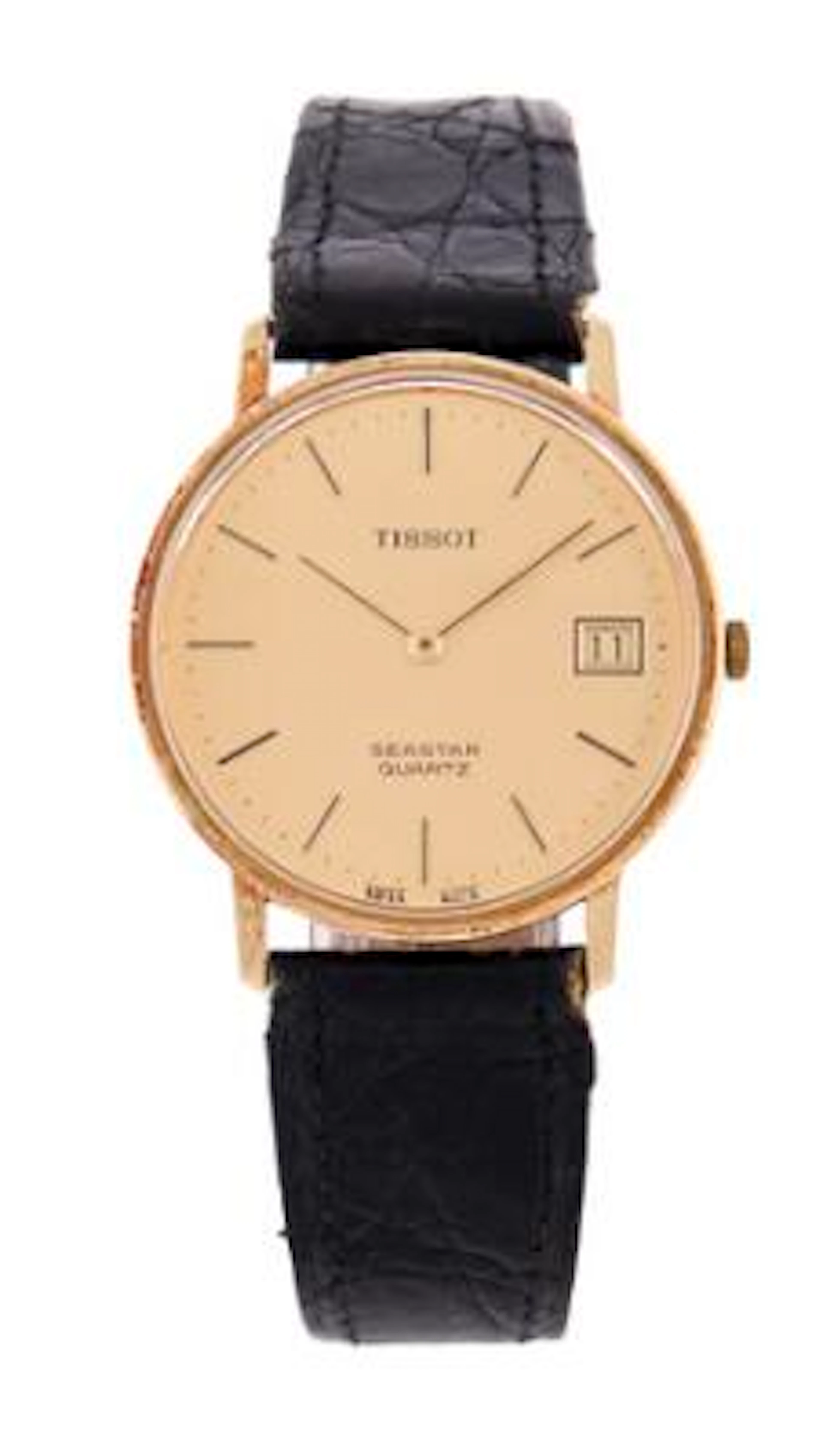 Tissot: Seastar of 14k gold. Quartz movement with date. 1990s. – Bruun
