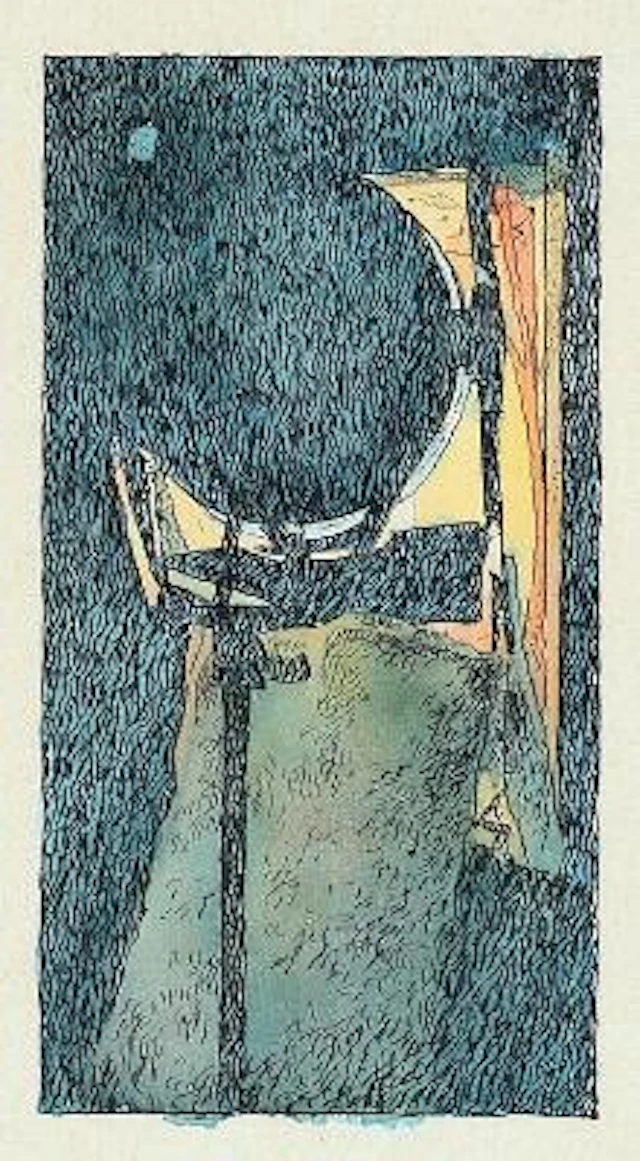 Michael Kvium: Untitled. Signed Kvium 83. Mixed media on paper. Sheet