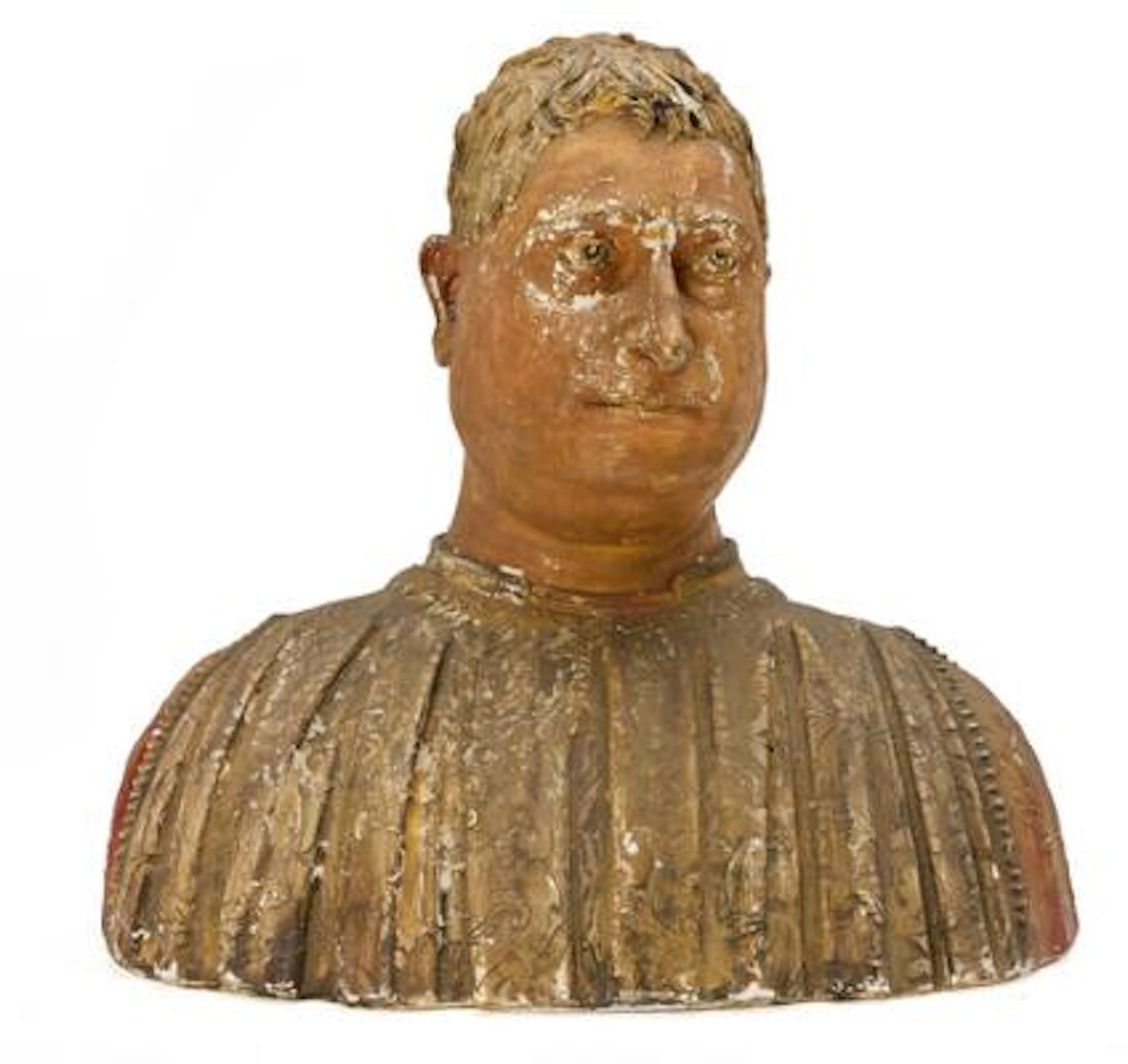 Mino da Fiesole, after: Portrait bust in painted plaster depicting