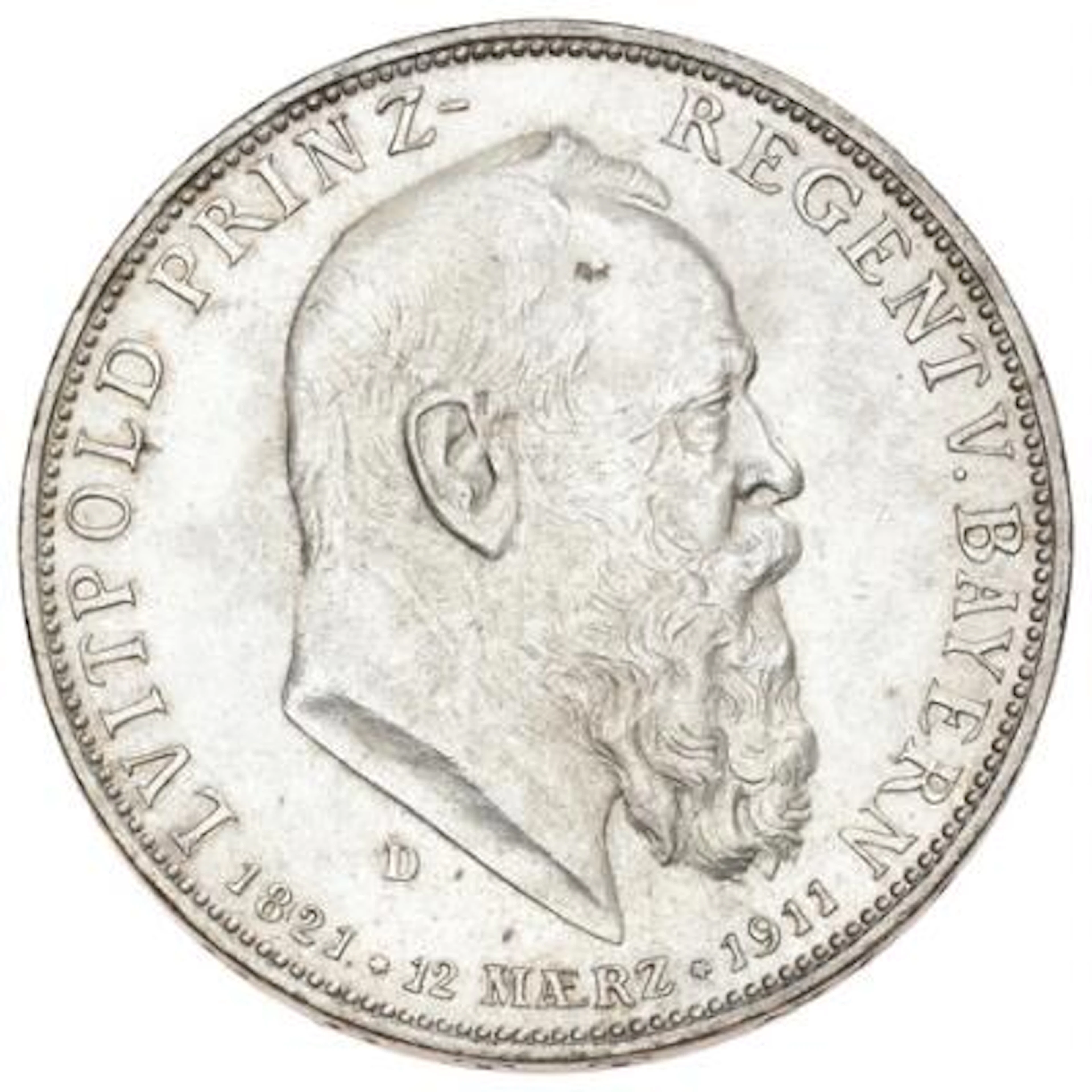 Germany, Bavaria, 5 Mark 1911 D, KM 999, scratches on obverse – Bruun