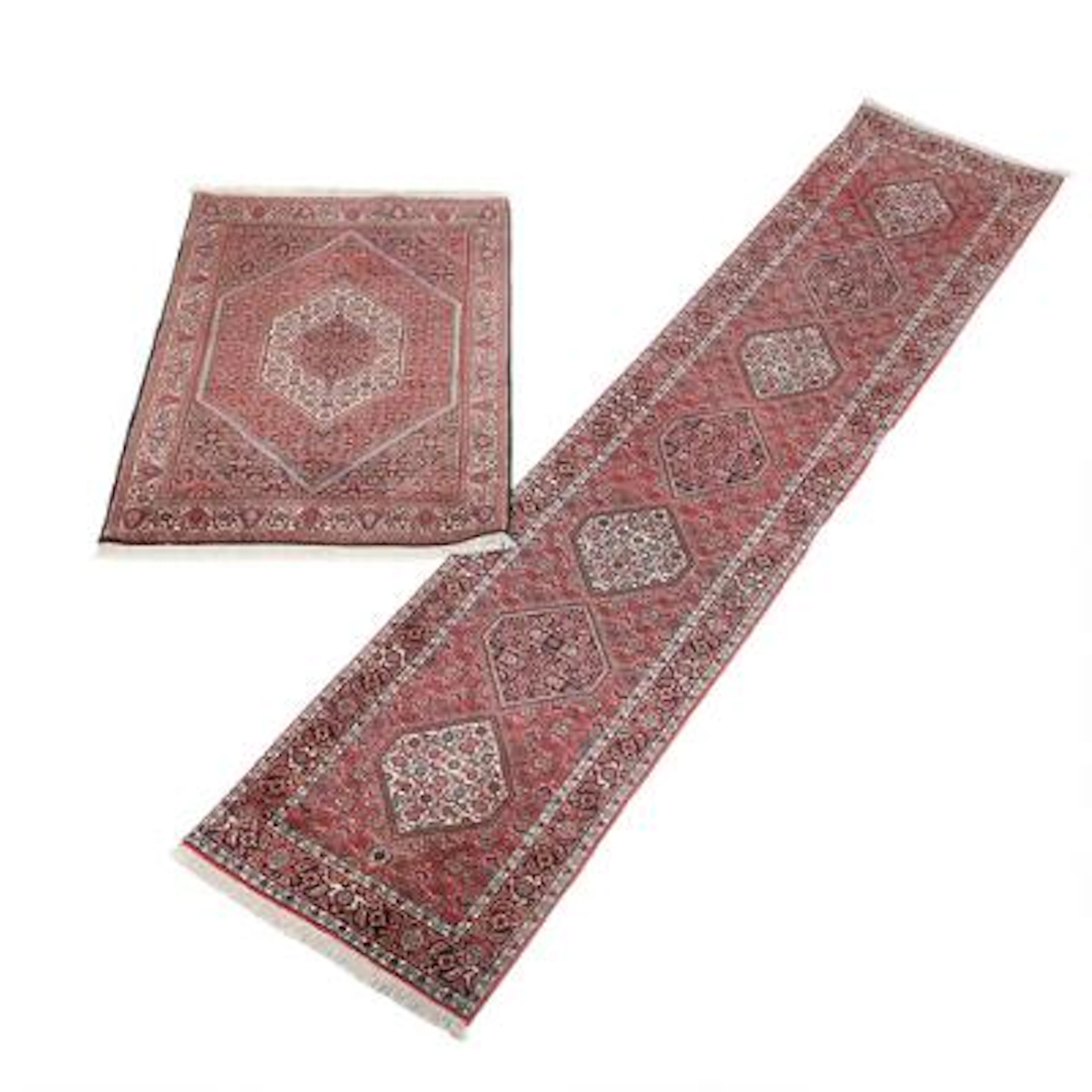 Bidjar rugs, Persia. Medallion design. 21st century. 396 x 85 and