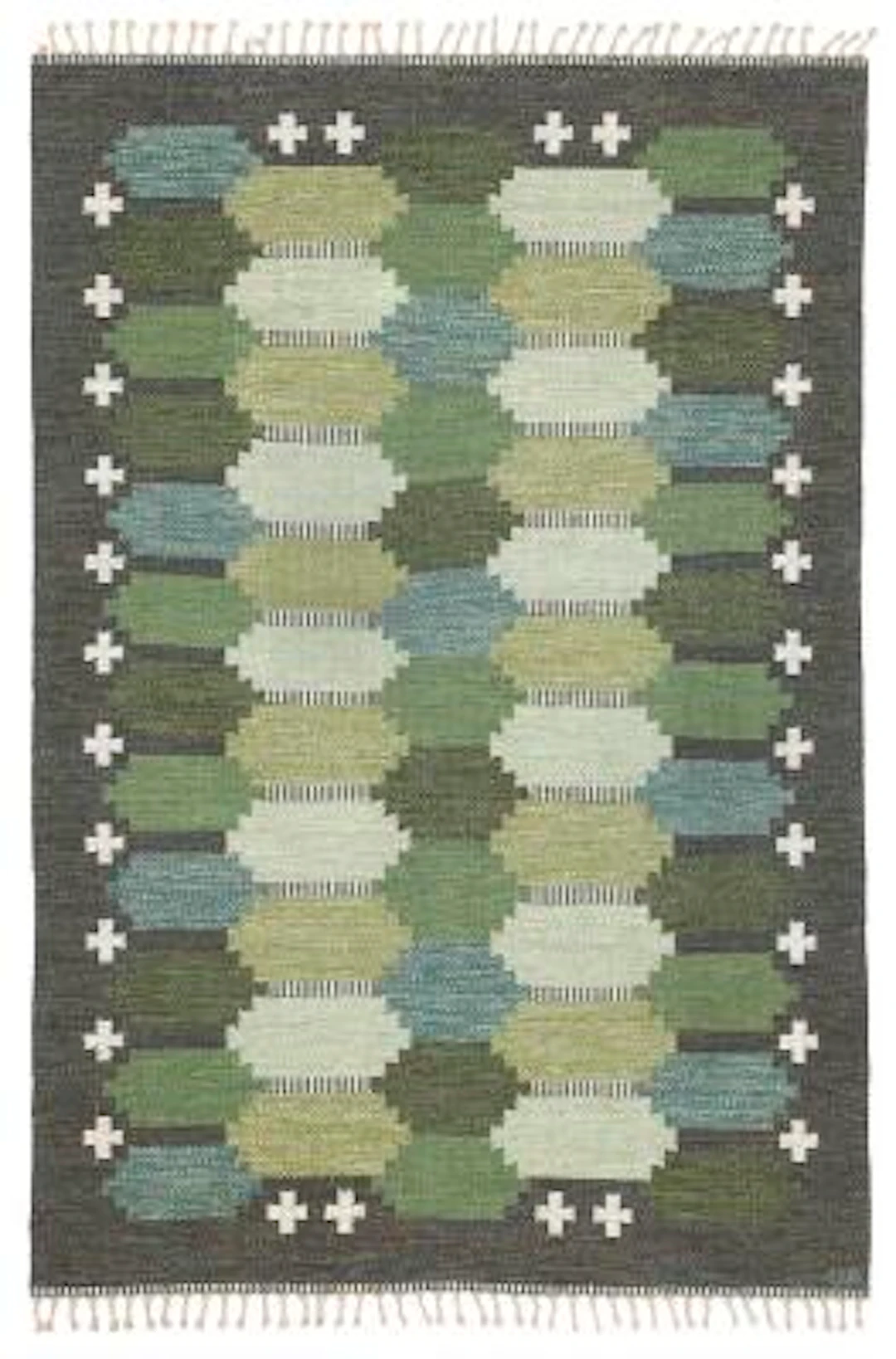 Ulla Parkdal: Handwoven wool carpet in "rölakan" flatweave technique.