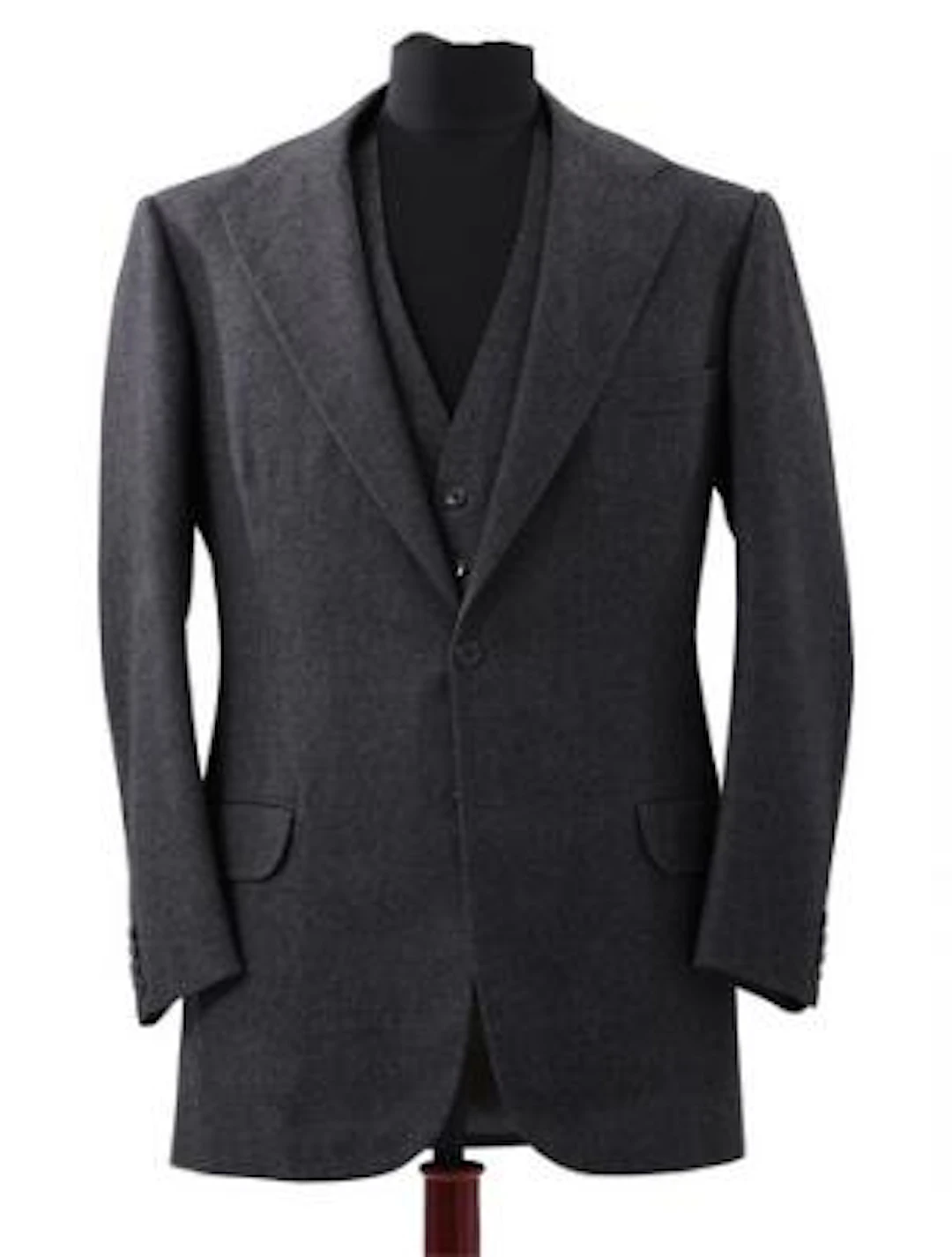 Alfred Alm: A mid-grey flannel jacket with matching waistcoat. 1980.