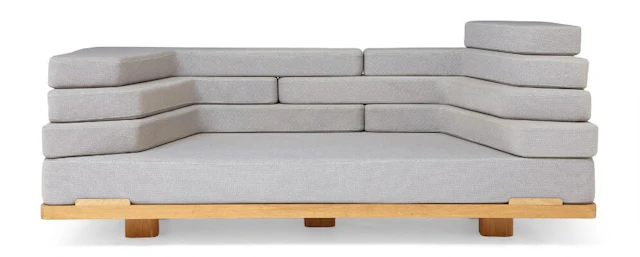 Nina Bruun: "Vary". Adjustable sofa with removable cushions. Frame