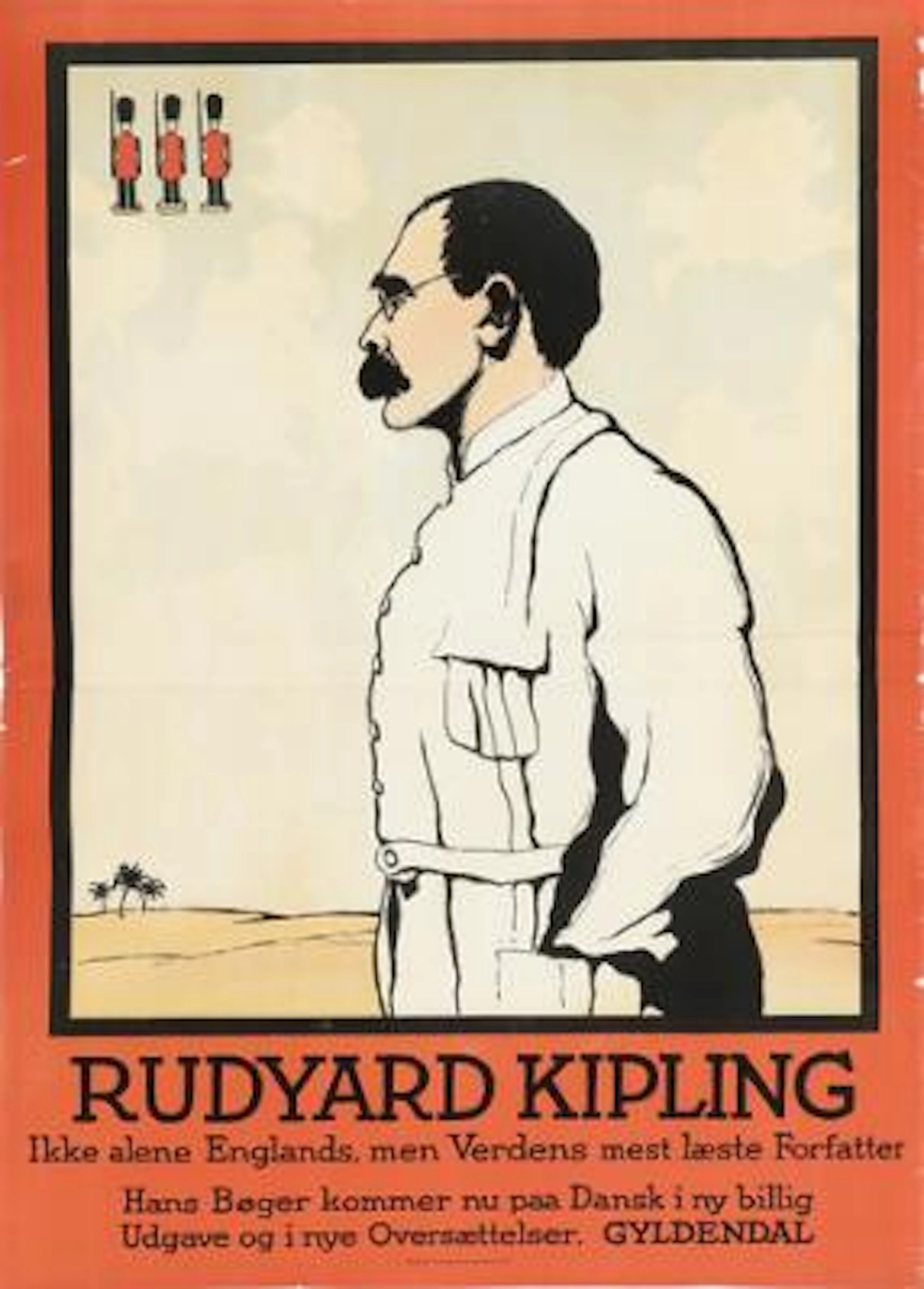 Unknown artist: Rudyard Kipling. Lithographic poster, Egmont Copenhagen.