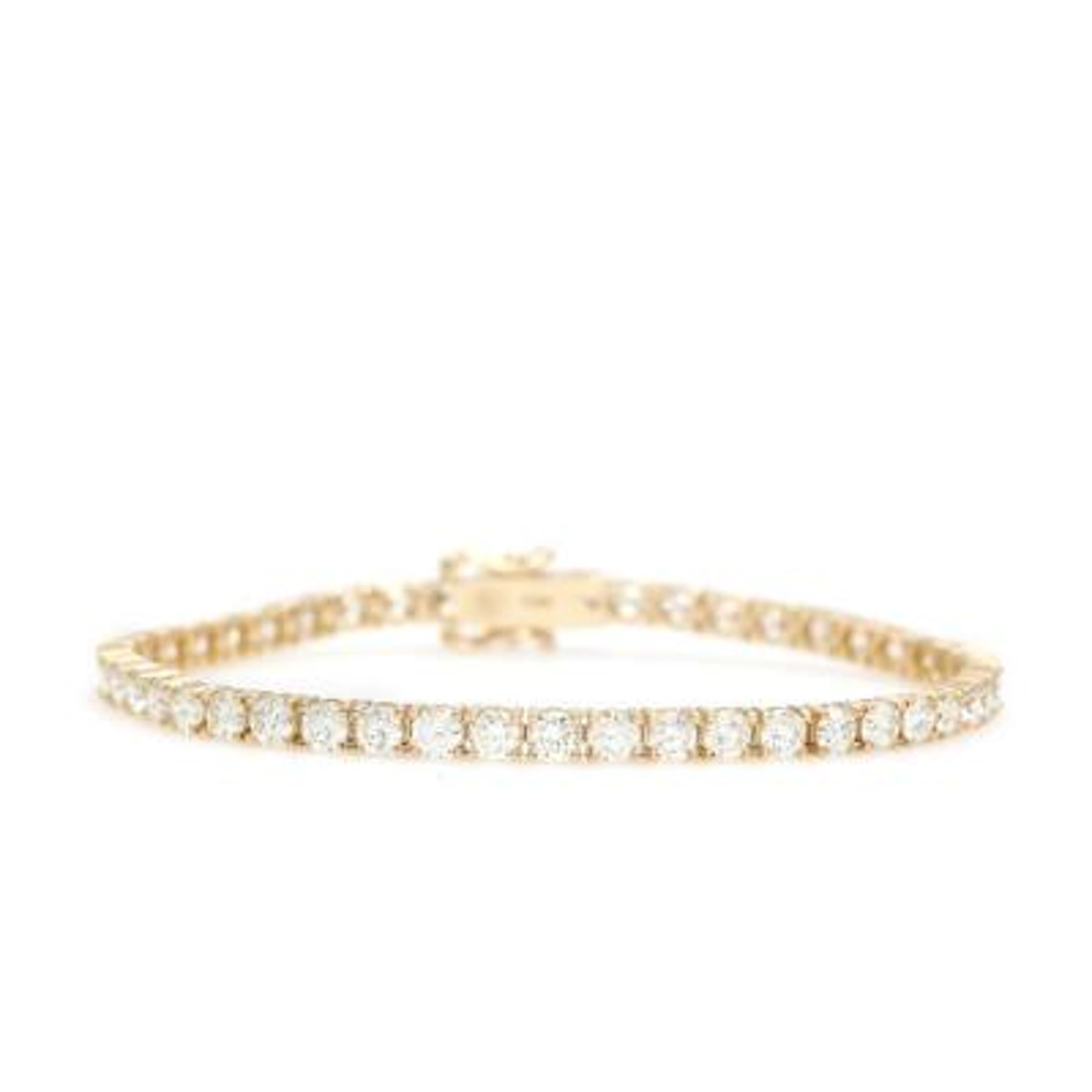 A diamond tennis bracelet set with 47 brilliant-cut diamonds, mounted