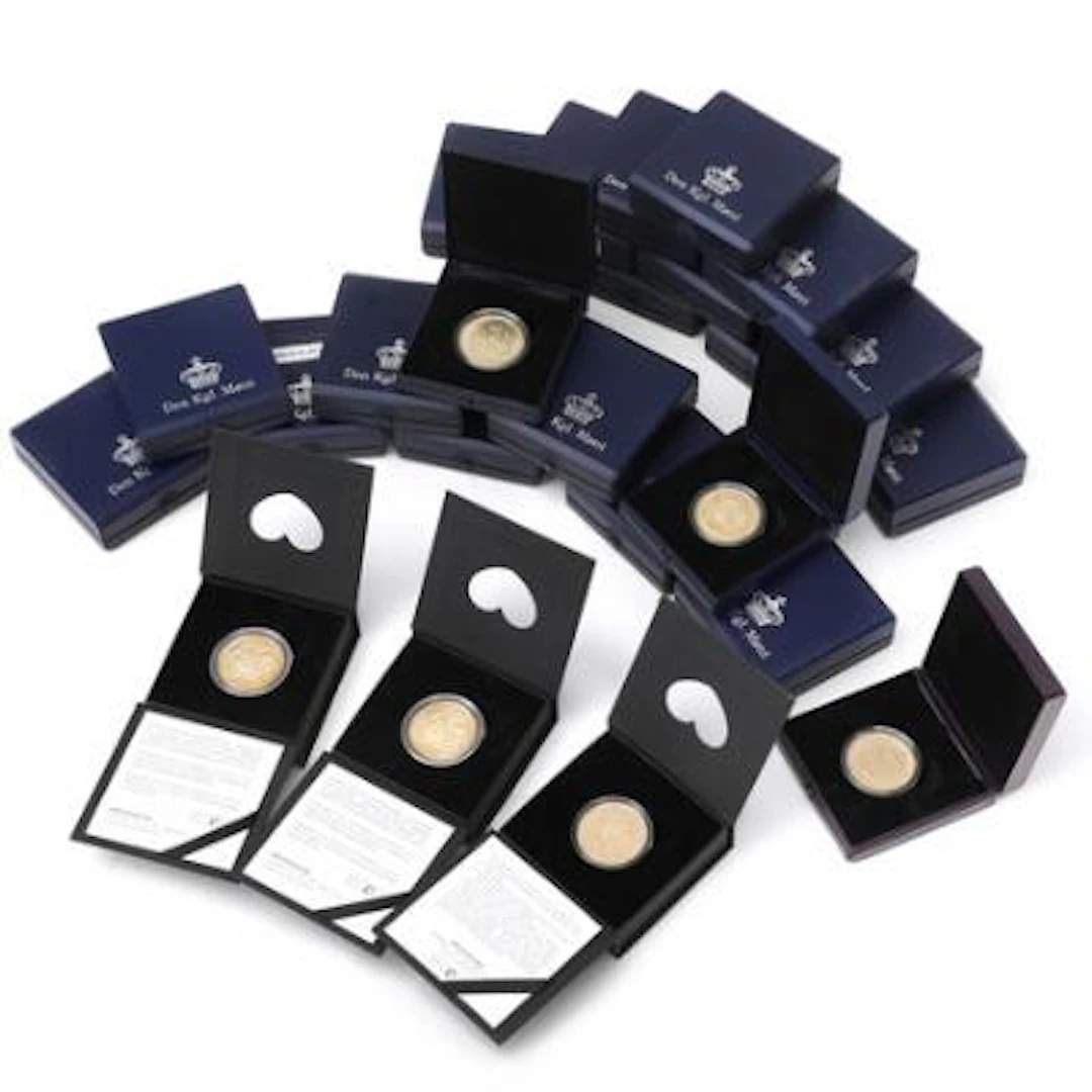 Collection of 20 kr proof coins from various series, in total 24 pcs