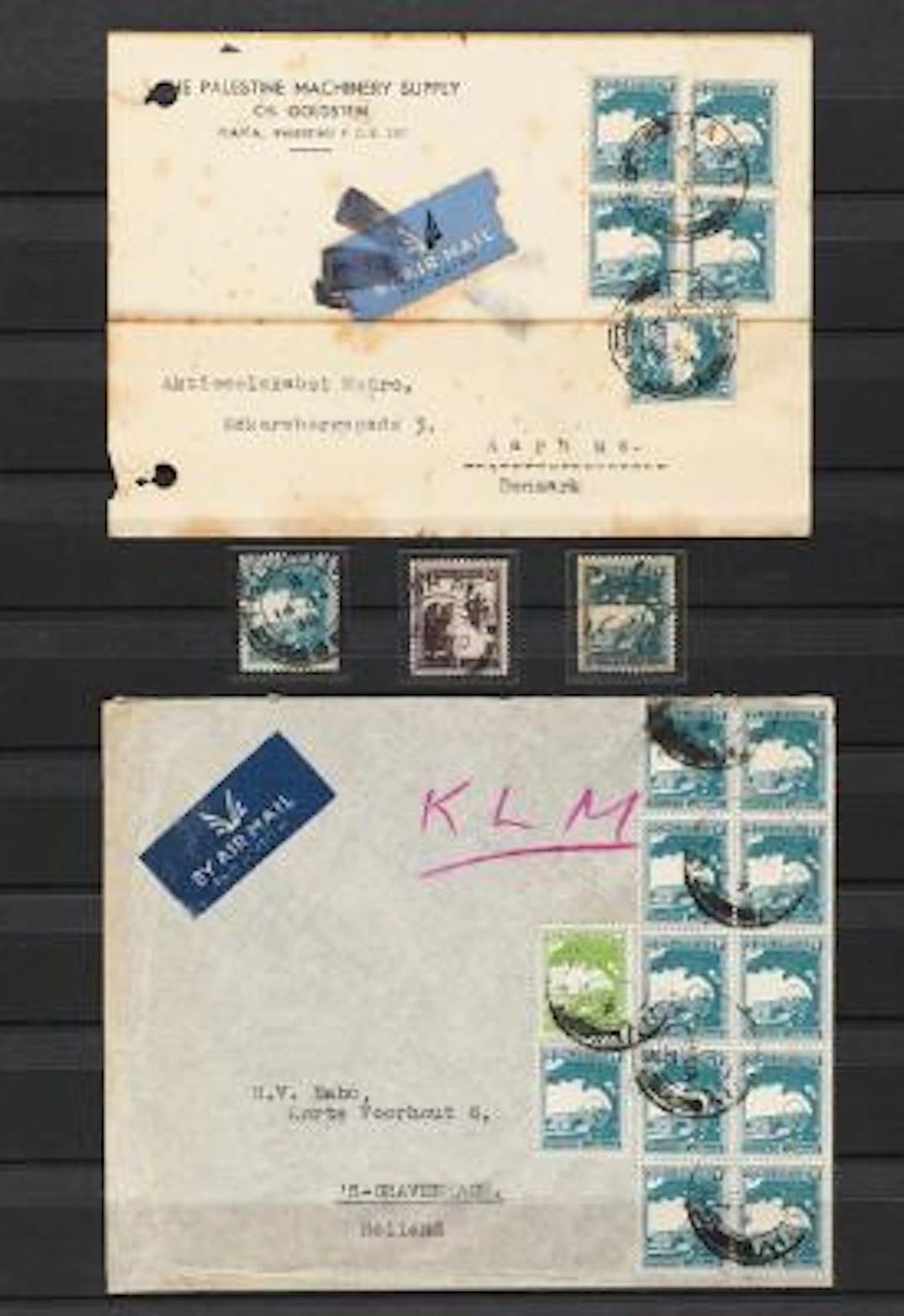 Middle East. Interesting accumulation in a stockbook with stamps and