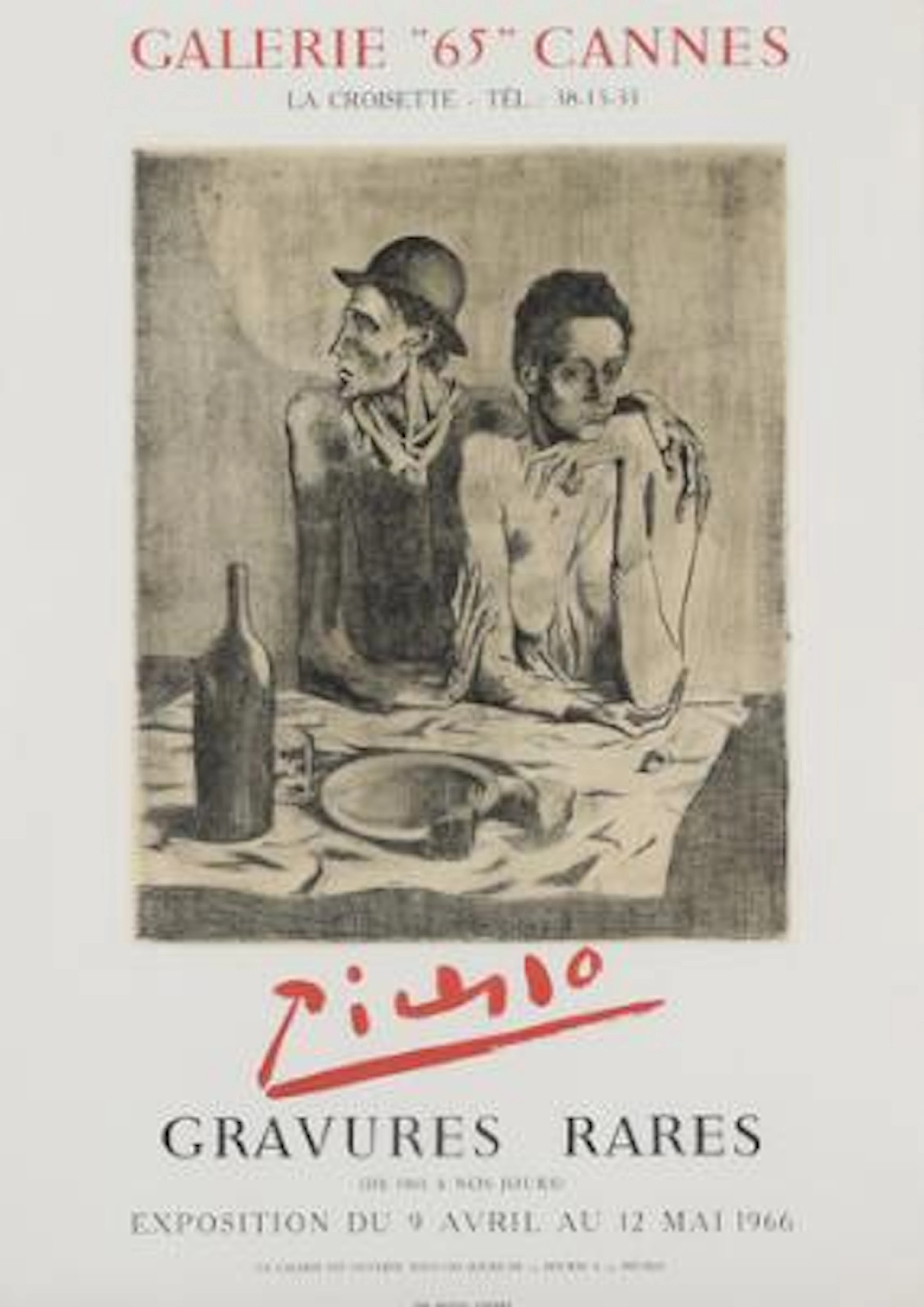 Pablo Picasso: “Gravures rares”, Galerie “65” Cannes. Unsigned. Lithographic