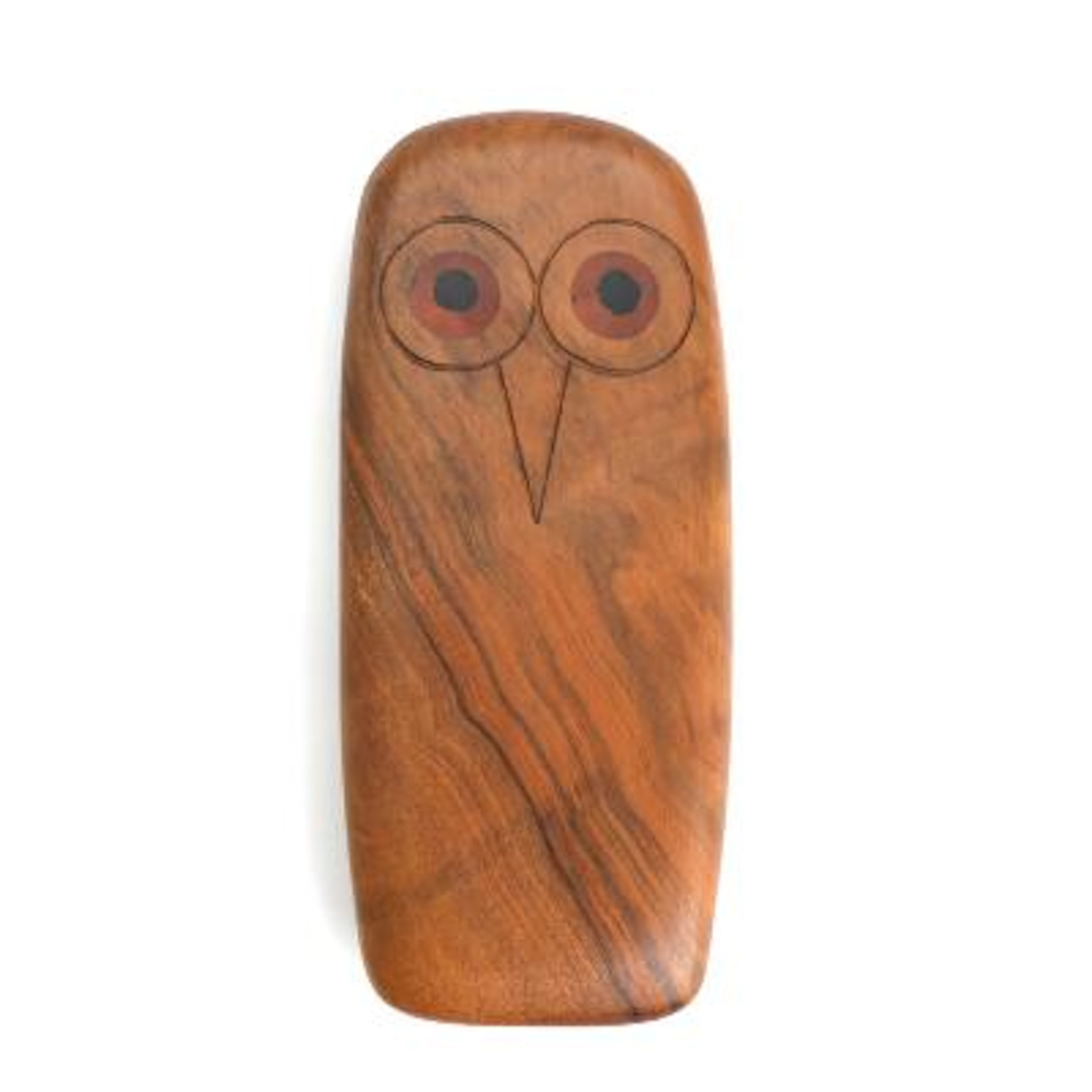 Jacob Hermann: Owl. Signed monogram. A carved caucasian walnut figure