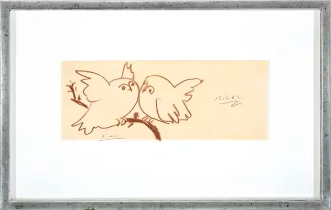 CANCELLED. Pablo Picasso: "Les deux hiboux", faire part de mariage
