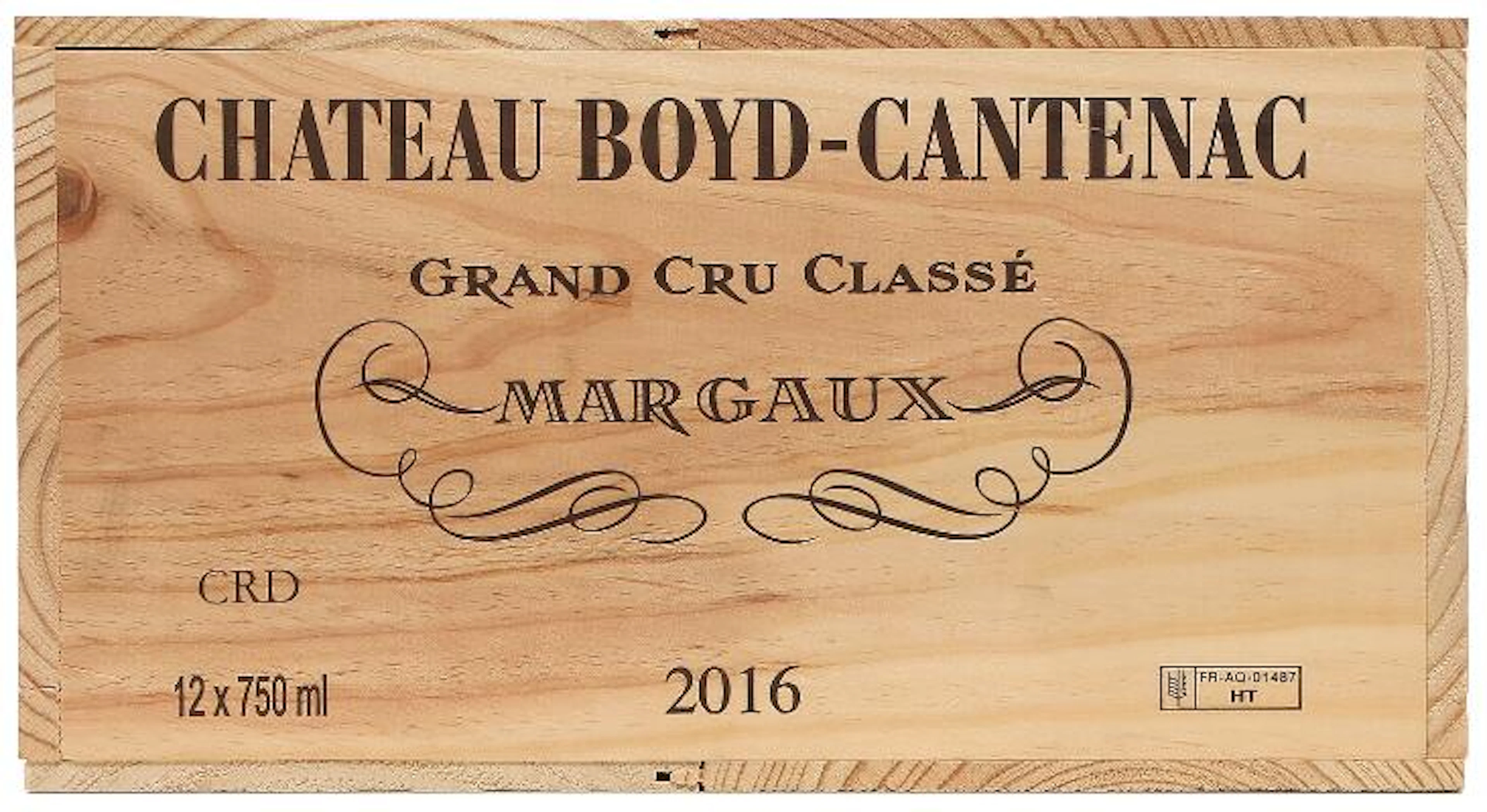 12 bts. Château Boyd Cantenac, Margaux. 3. Cru Classé 2016 A (hf/in).