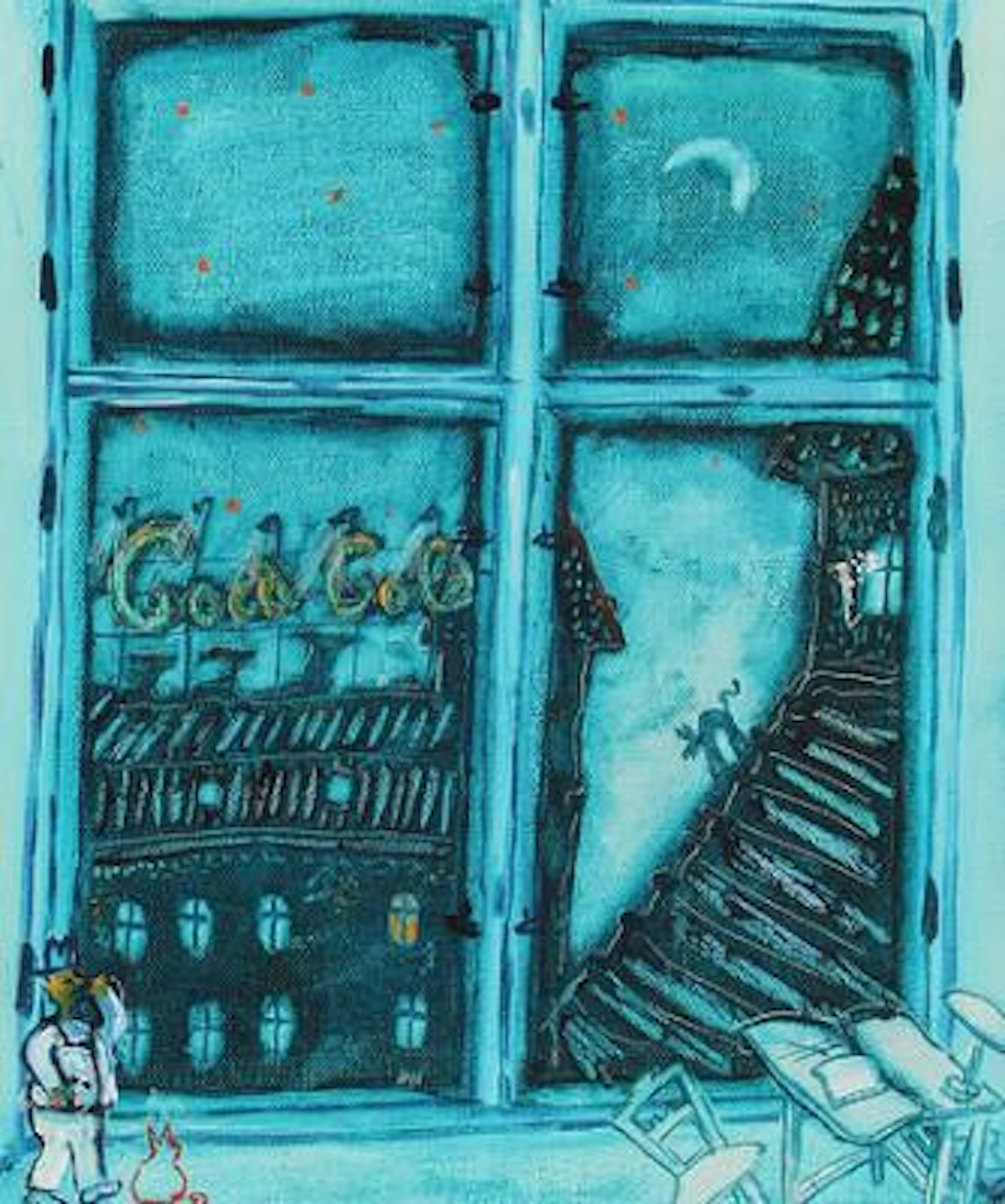 Ian Rusth: Untitled. 1980. Signed Ian. Oil on canvas. 28 x 22 cm.