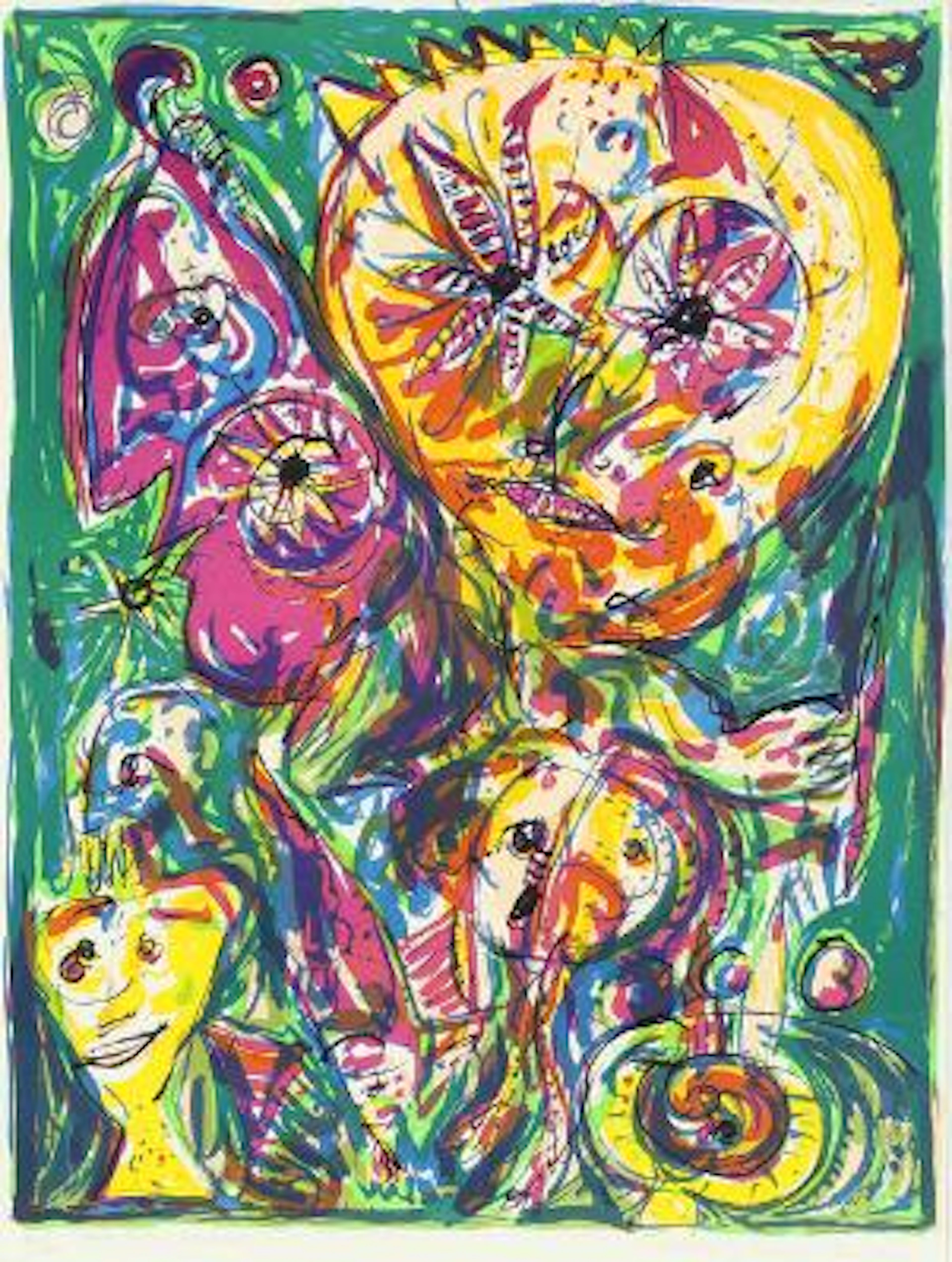 Carl-Henning Pedersen: “Machu Picchu. Solens sved”. Signed Carl-Henning