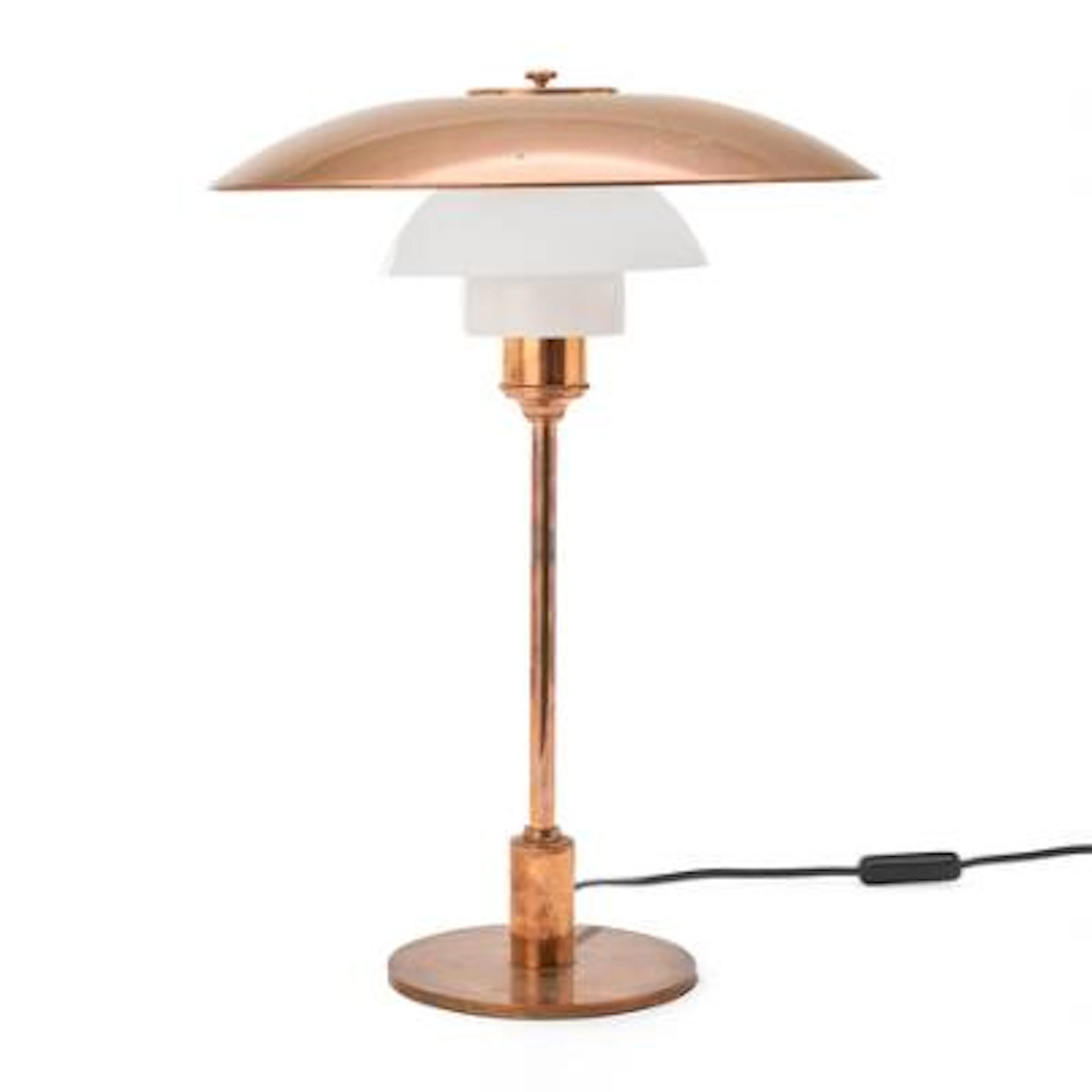 Poul Henningsen: “PH-3,5/2,5”. Copper and multi-layer opal glass table