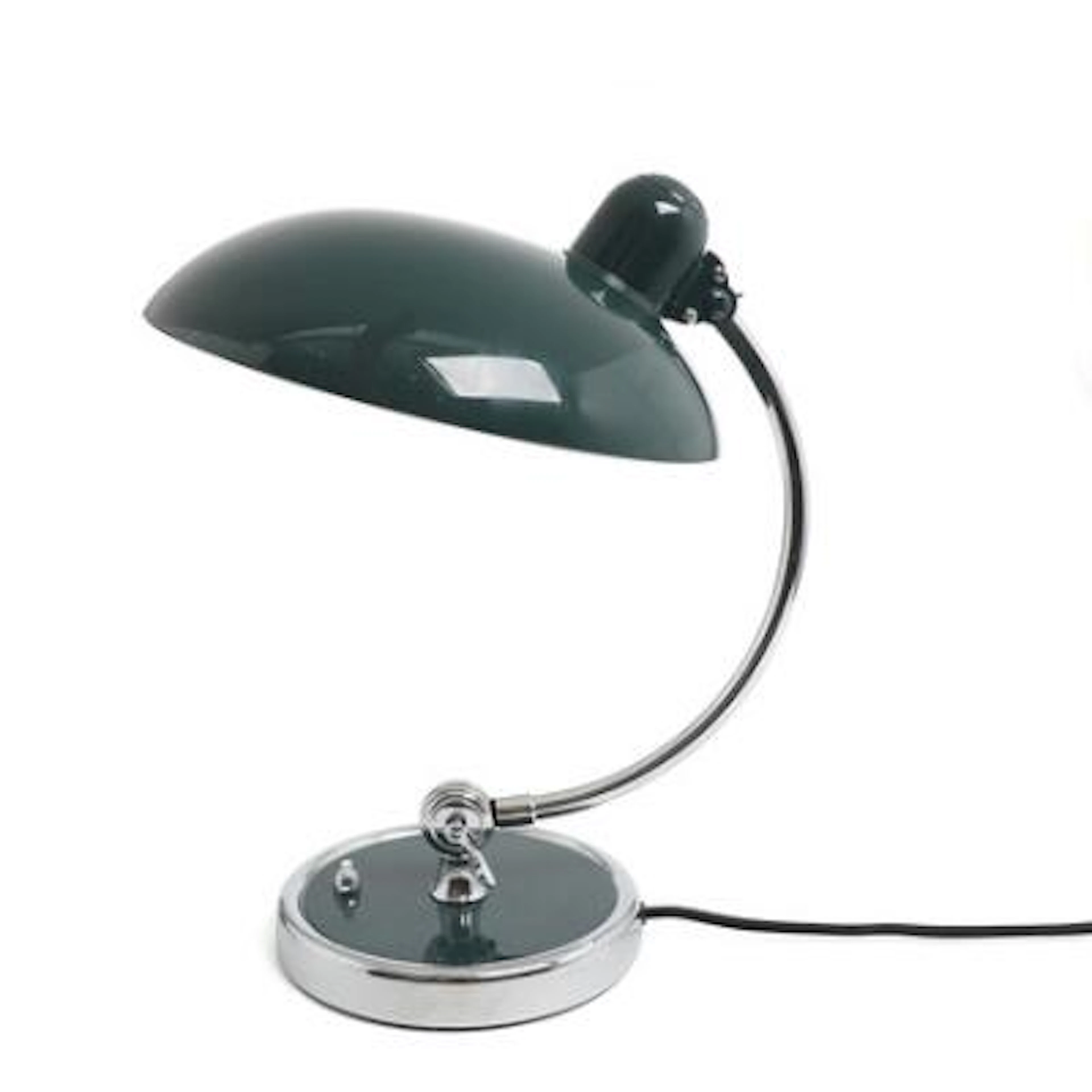 Christian Dell: "Kaiser Idell". Adjustable table lamp in green lacquered
