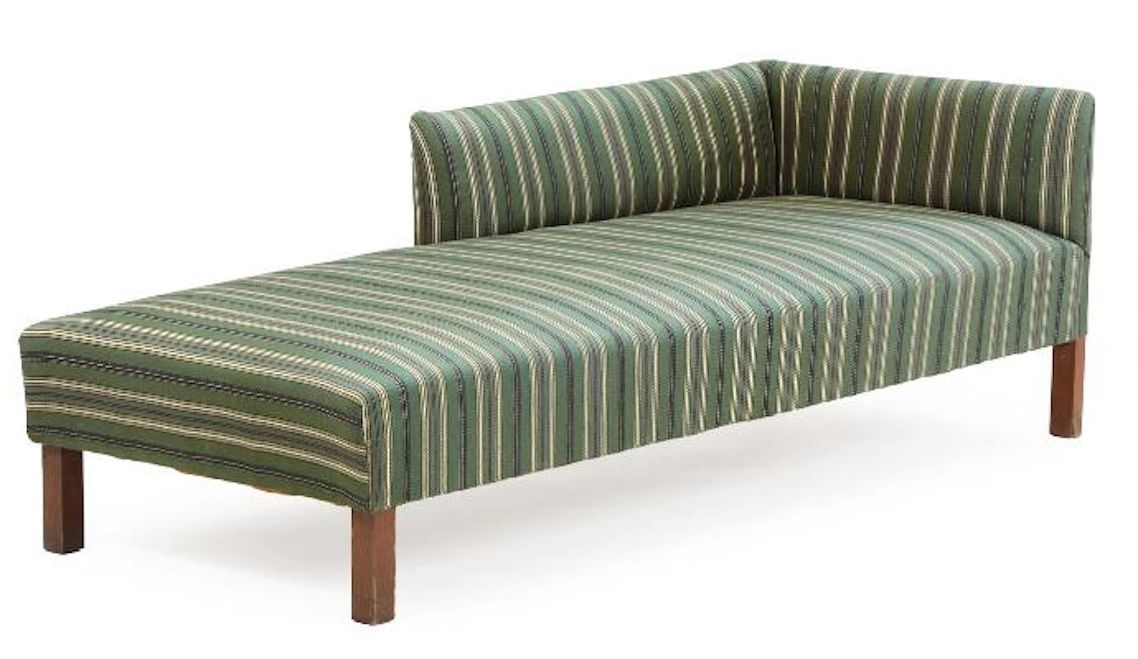 Danish furniture design: Daybed with patinated oak legs, upholstered